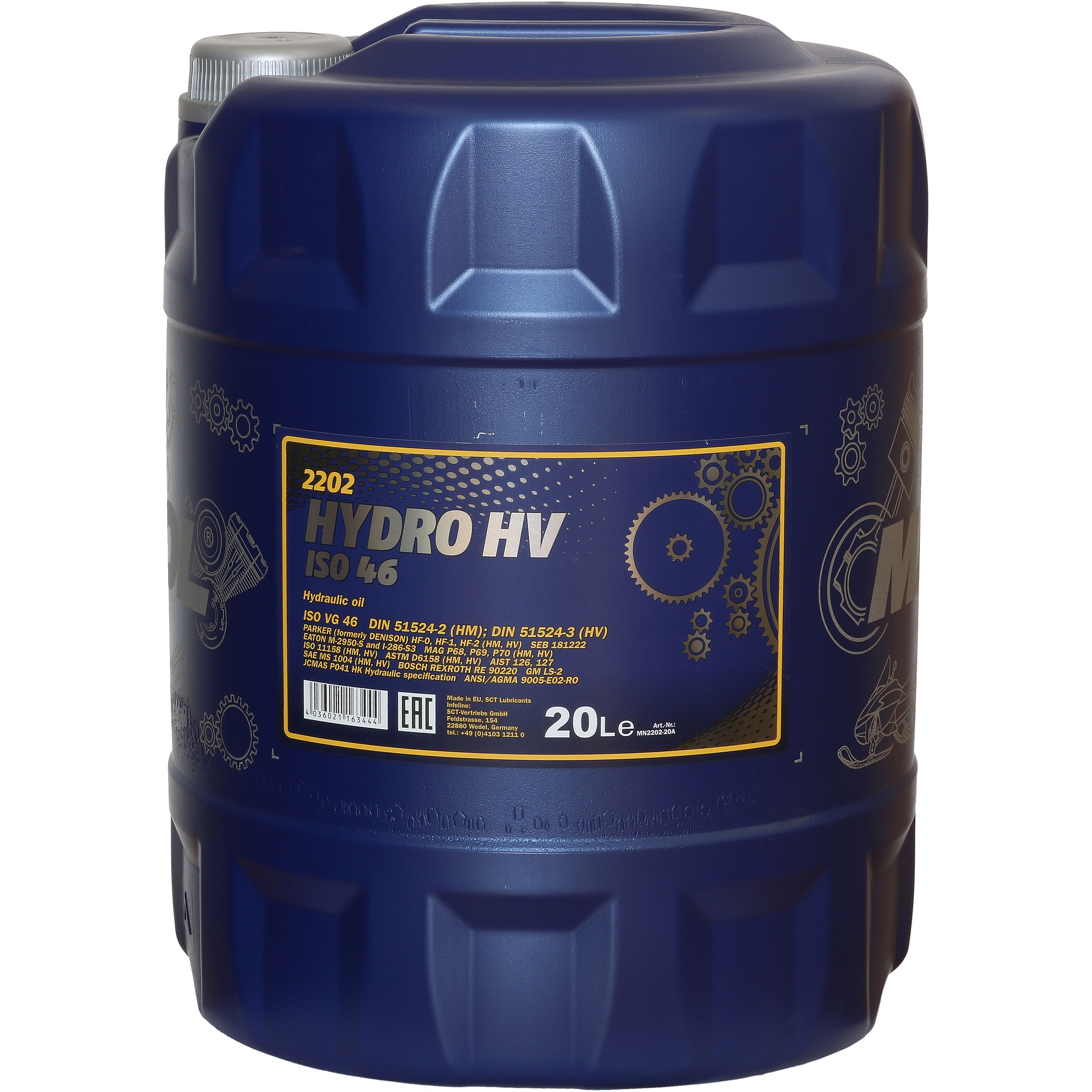 20 Liter MANNOL Hydrauliköl Hydro HV ISO 46 DIN 51524 Oil