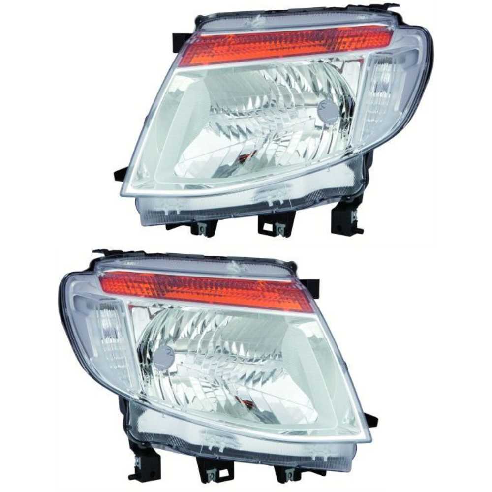Halogen Scheinwerfer Set links & rechts Hauptscheinwerfer chrom für Ford Ranger