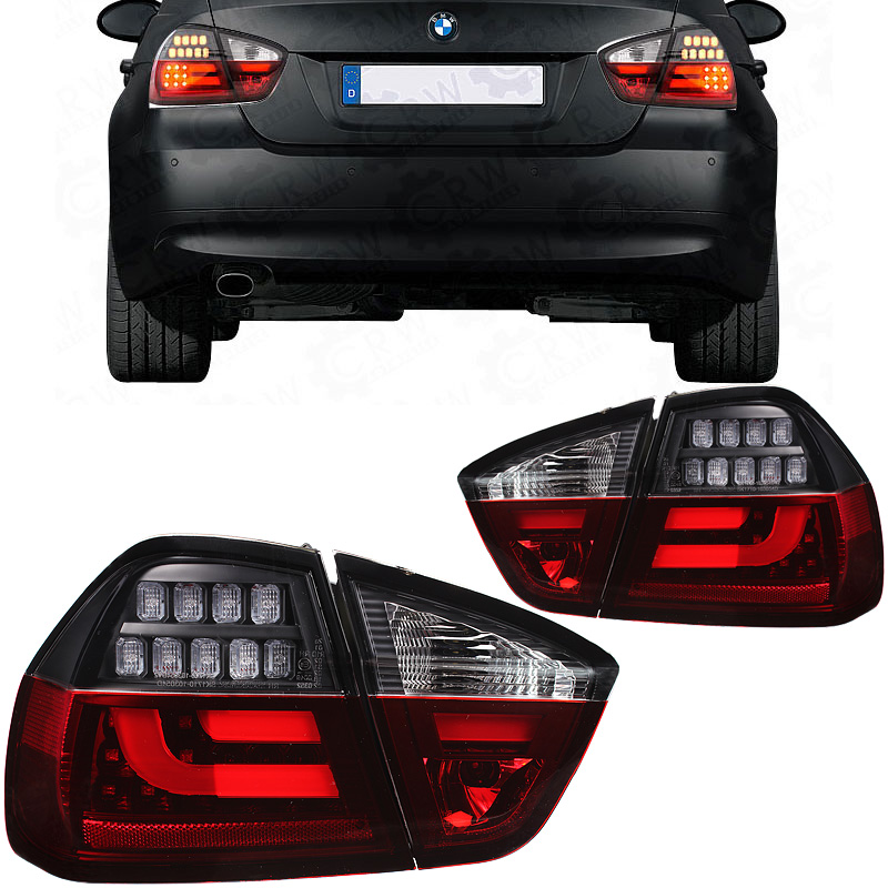 LED Lightbar Rückleuchten Set für BMW 3er E90 Limousine Bj. 05-08 rot smoke