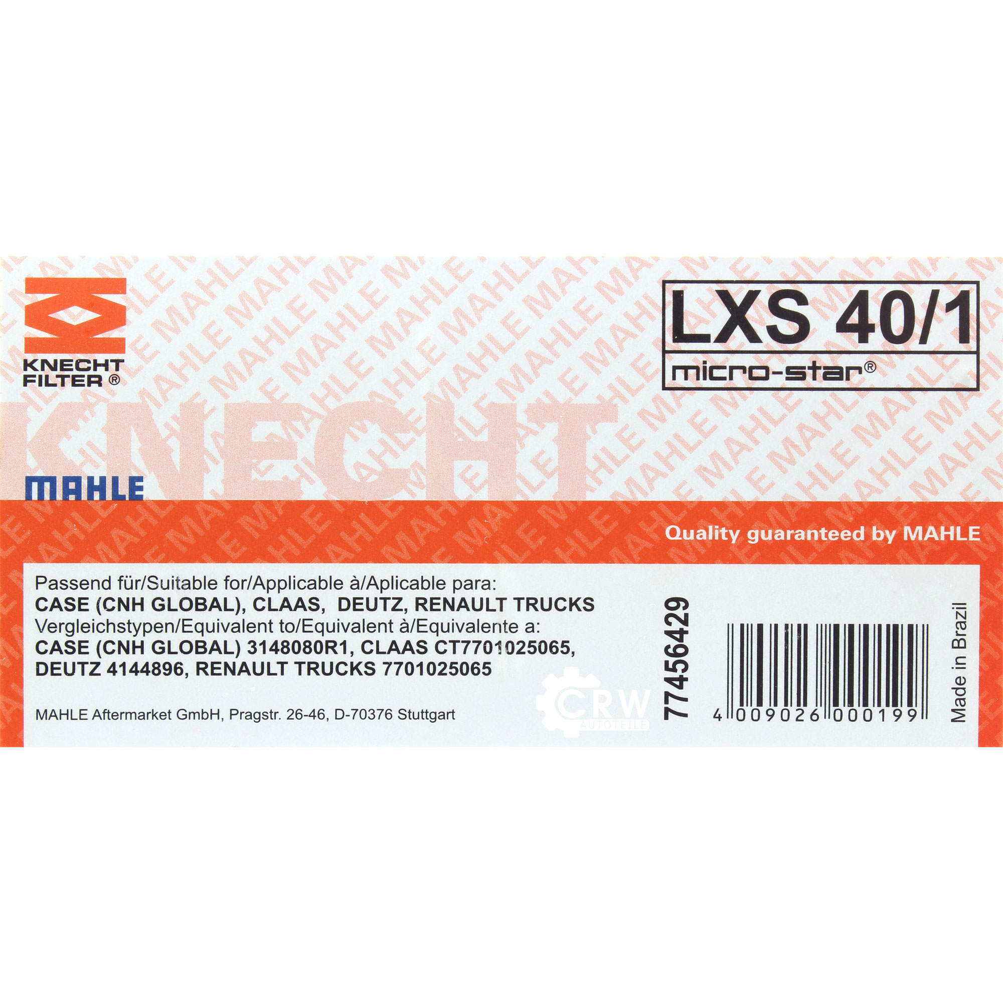 Sekundärluftfilter LXS 40/1 für Toyota Land Cruiser J4 J5 Pick-up