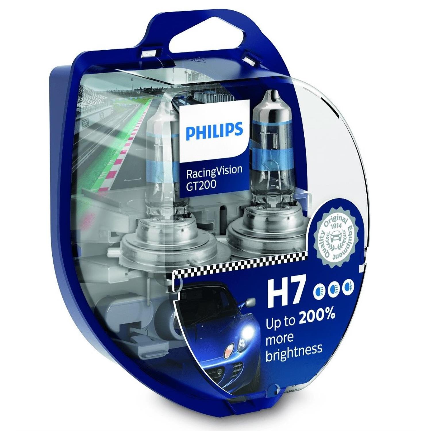 2 x Philips RacingVision GT200 H7 Halogen Glühlampe