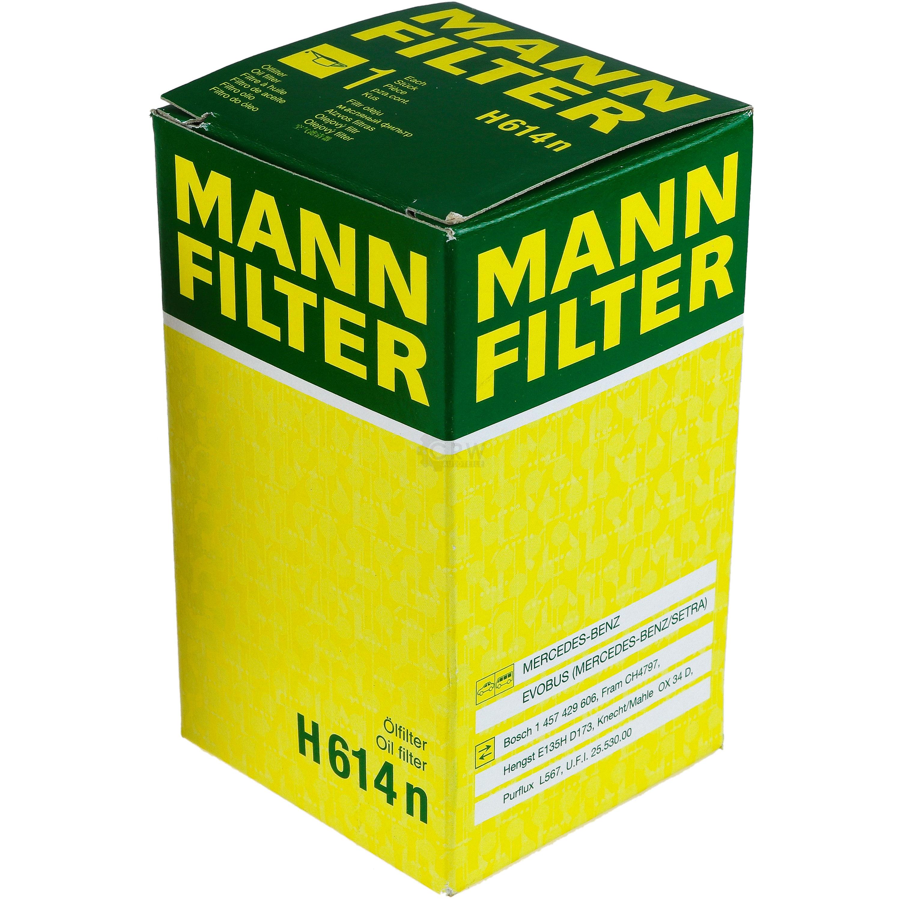 MANN-FILTER Ölfilter Oelfilter H 614 n Oil Filter