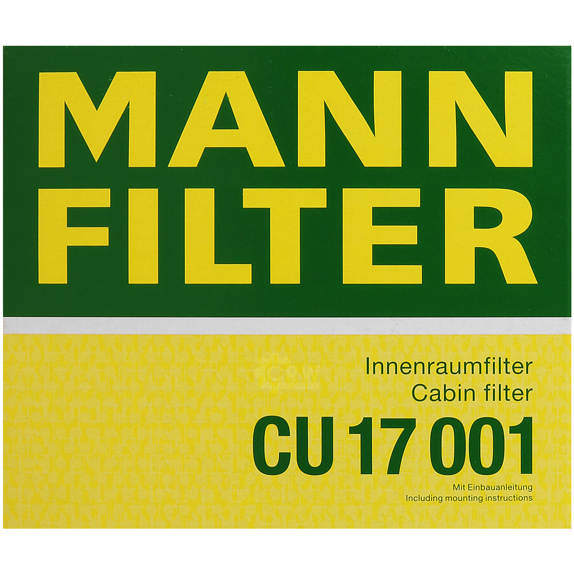MANN-FILTER Innenraumfilter Pollenfilter CU 17 001