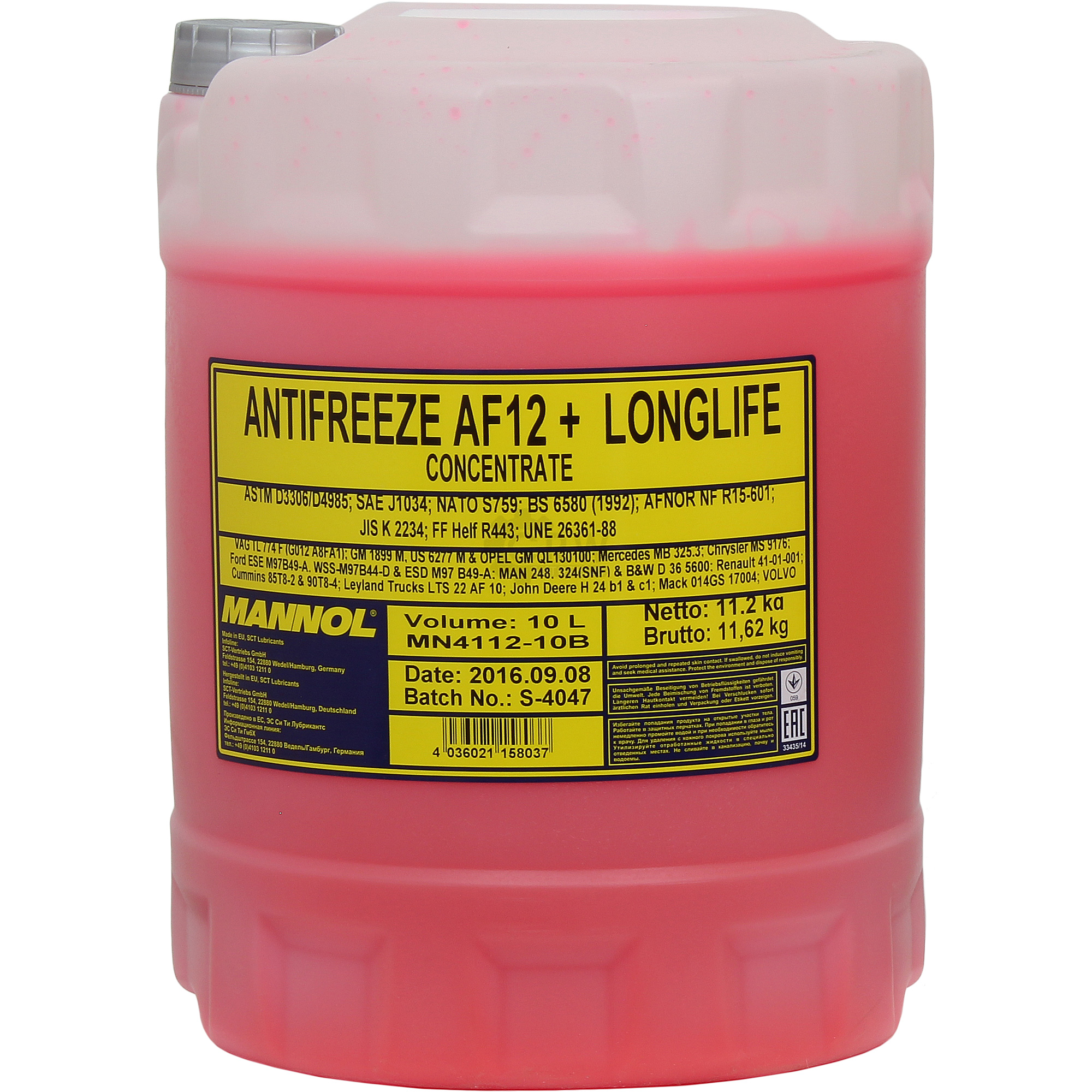 MANNOL Longlife Antifreeze AF12+ Kühlerfrostschutz Konzentrat rot, G12+ /  G30, Kühlerfrostschutz, Schmierstoffe