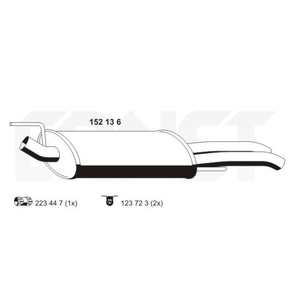 ERNST Endschalldämpfer Schalldämpfer für VW Golf III 2.0