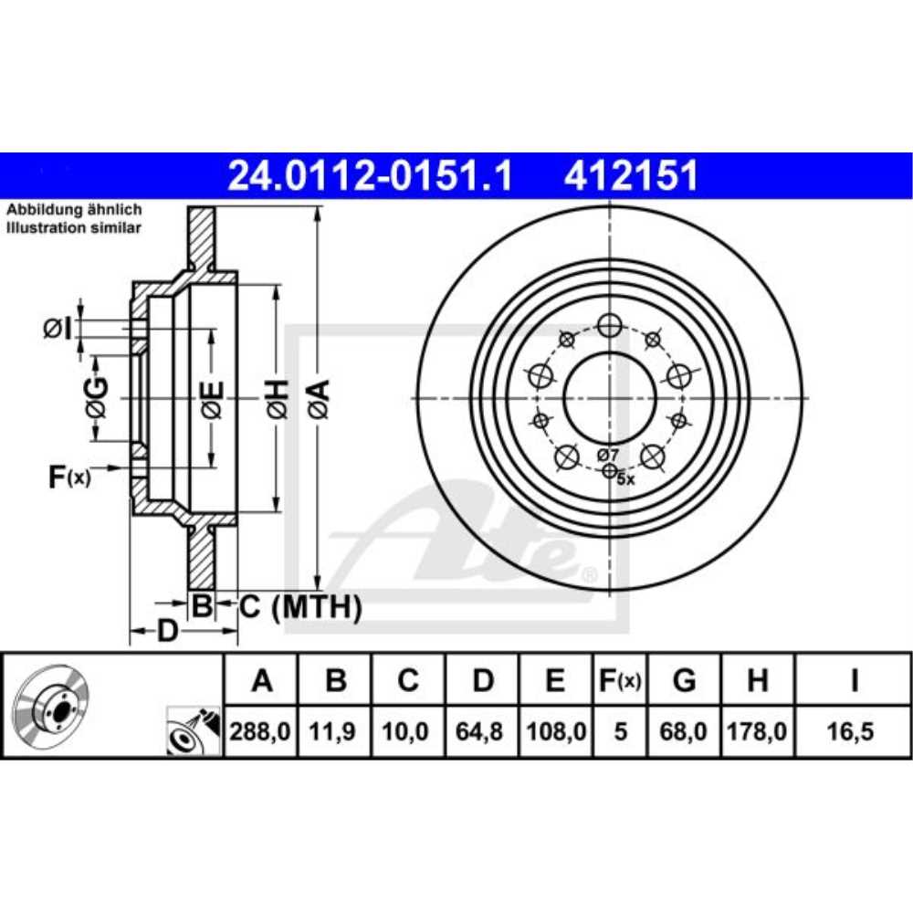 ATE Satz Bremsen Bremsscheiben + Bremsbeläge hinten für Volvo V70 II S60 I