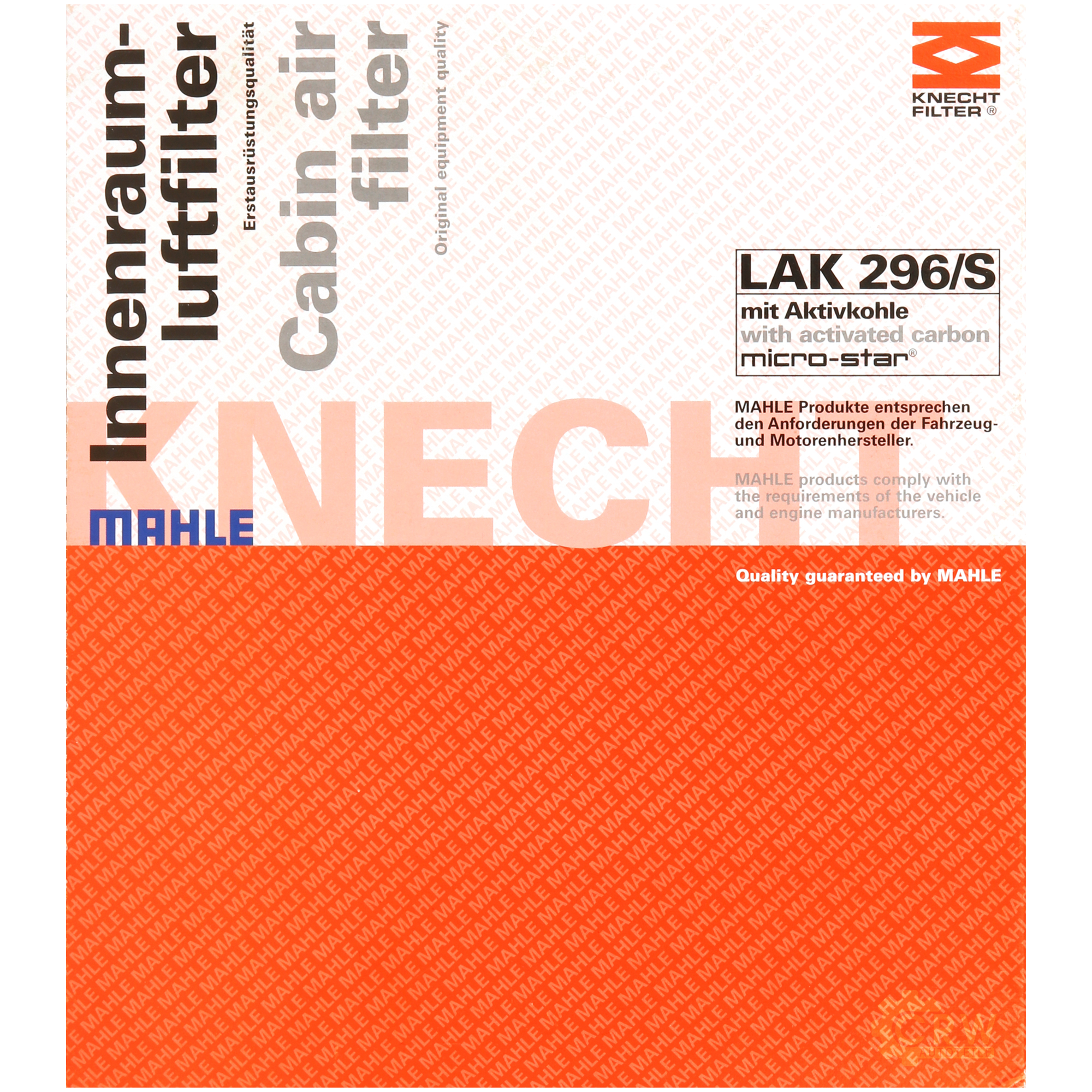 Filter Innenraumluft LAK 296/S für Mitsubishi Carisma Stufenheck DA_ Lancer VI CJ-CP_ CJ_ CP_