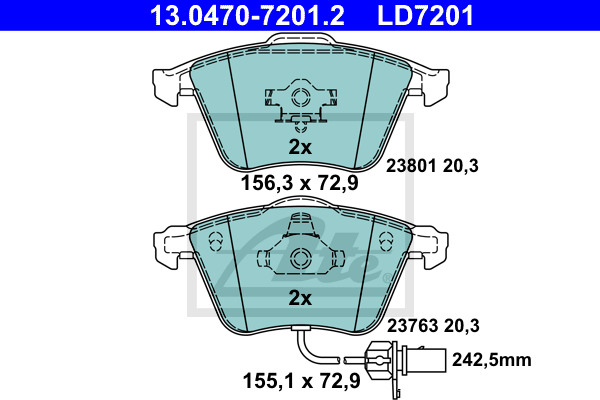 ATE Satz Bremsen Bremsscheiben + Bremsbeläge vorne für Audi A6 Allroad 4FH C6