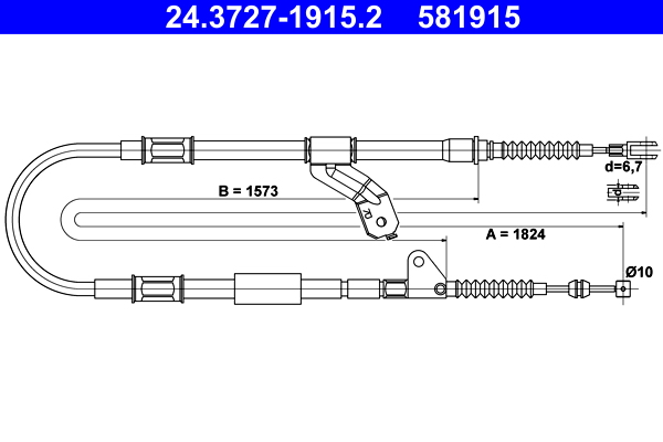 ATE 24.3727-1915.2 Seilzug, Feststellbremse