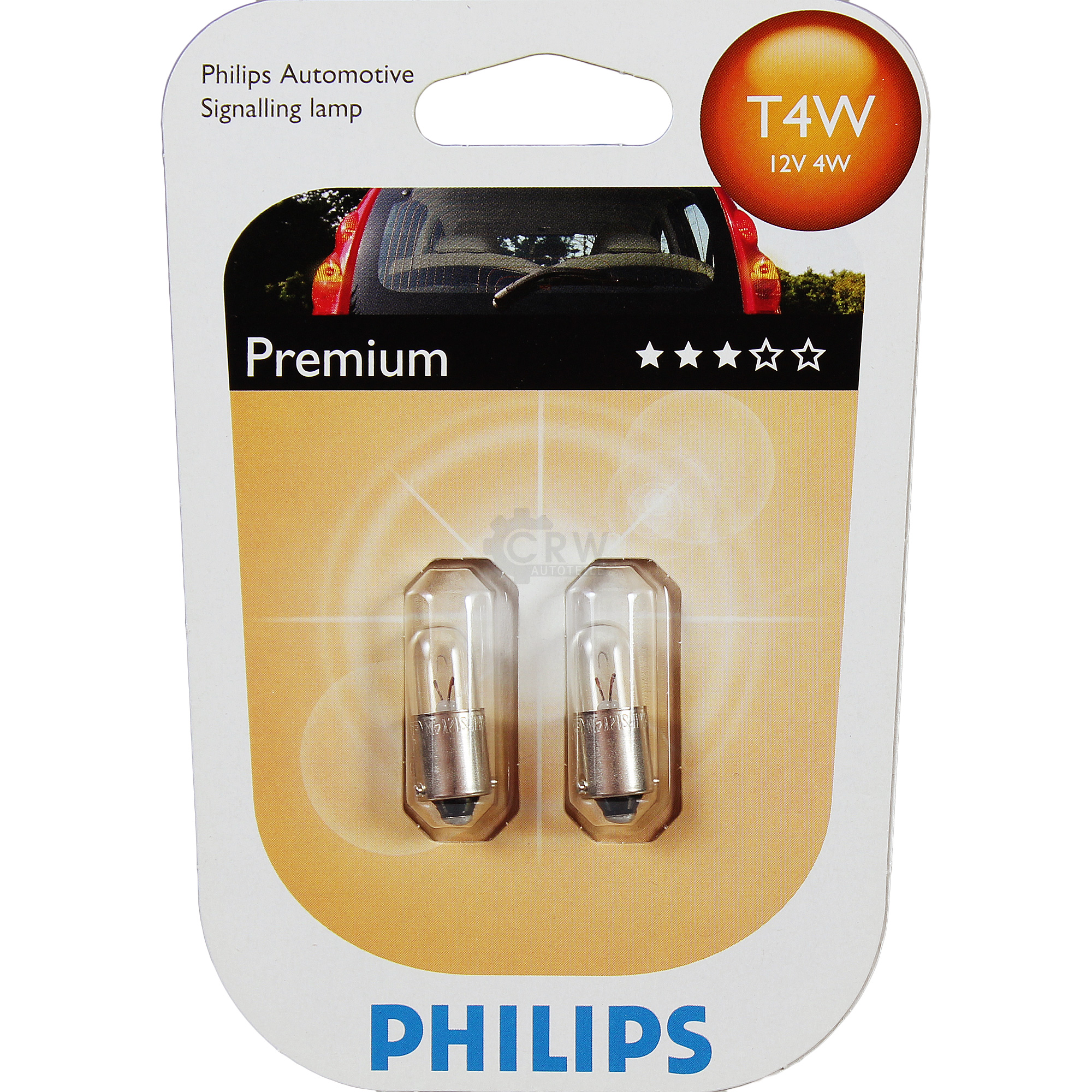 Philips Set Lampen 2 Stück T4W 12V 4W BA9s Premium Blister