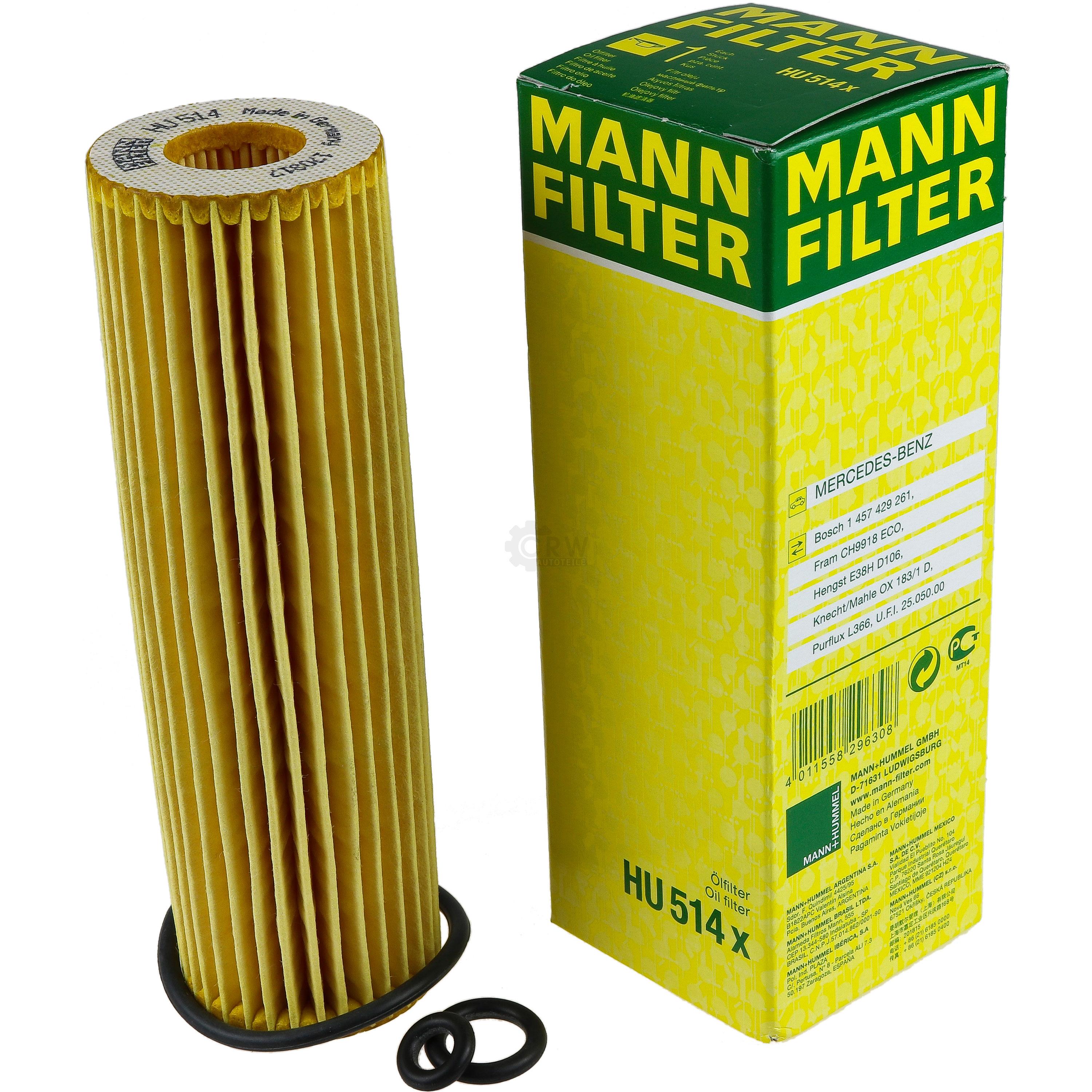 MANN-FILTER Ölfilter HU 514 x Oil Filter
