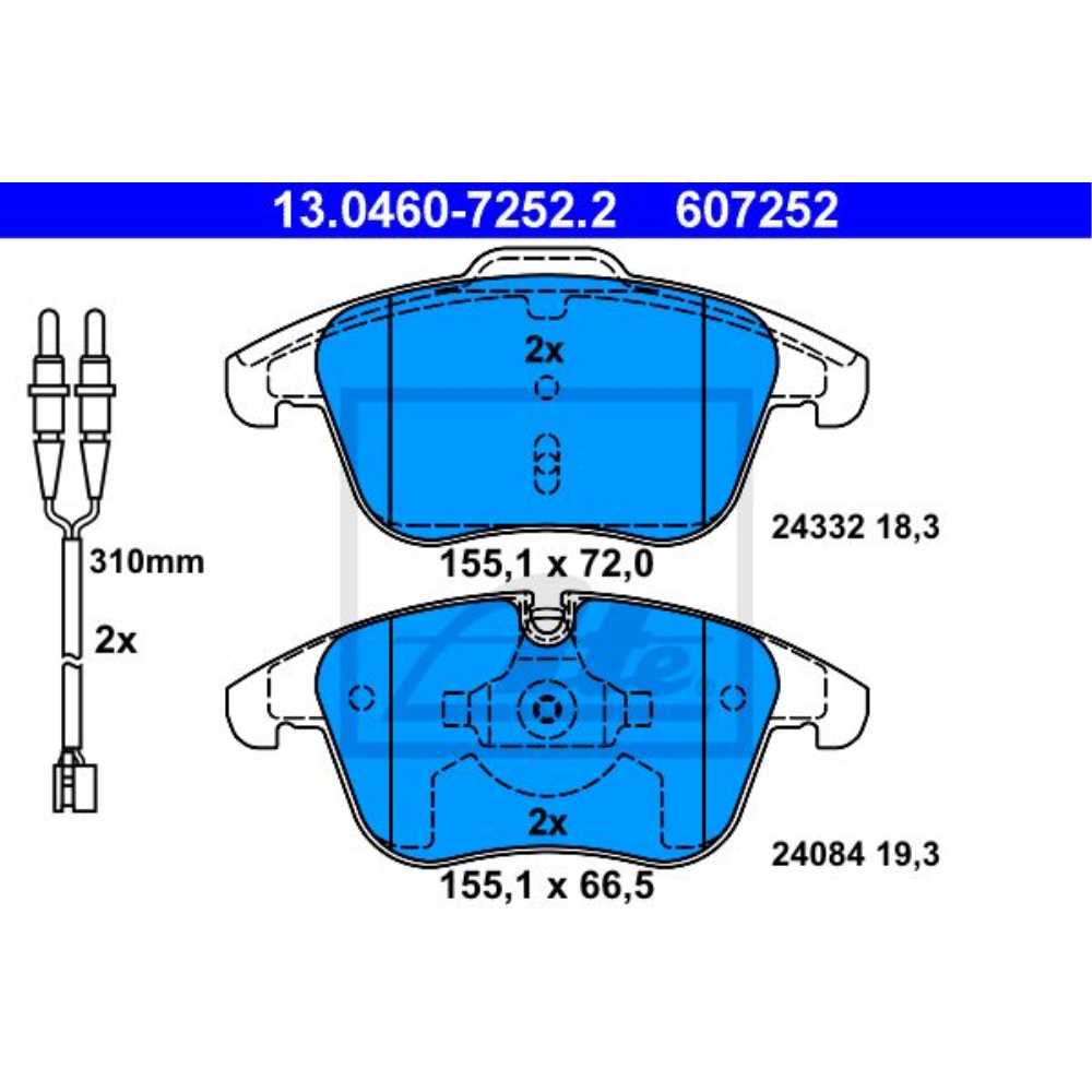 ATE Satz Bremsen Bremsscheiben + Bremsbeläge vorne für Peugeot 407 SW Citroën C5