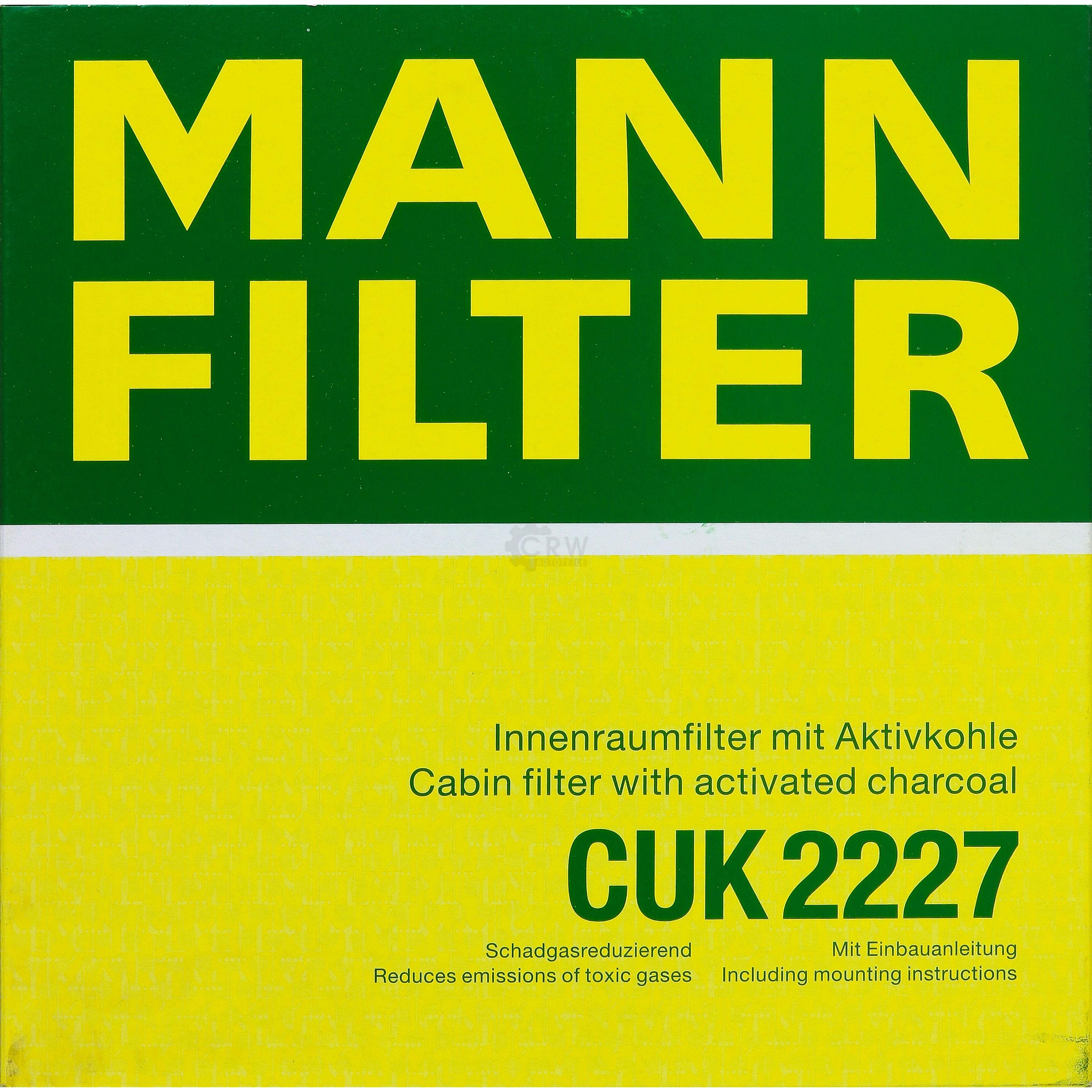 MANN-FILTER Innenraumfilter Pollenfilter Aktivkohle CUK 2227