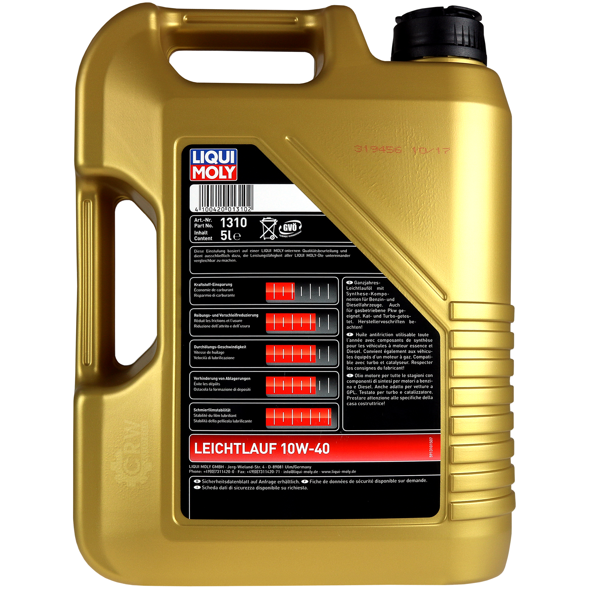 INSPEKTIONSKIT FILTER LIQUI MOLY ÖL 5L 10W-40 für Suzuki Swift IV FZ NZ 1.2
