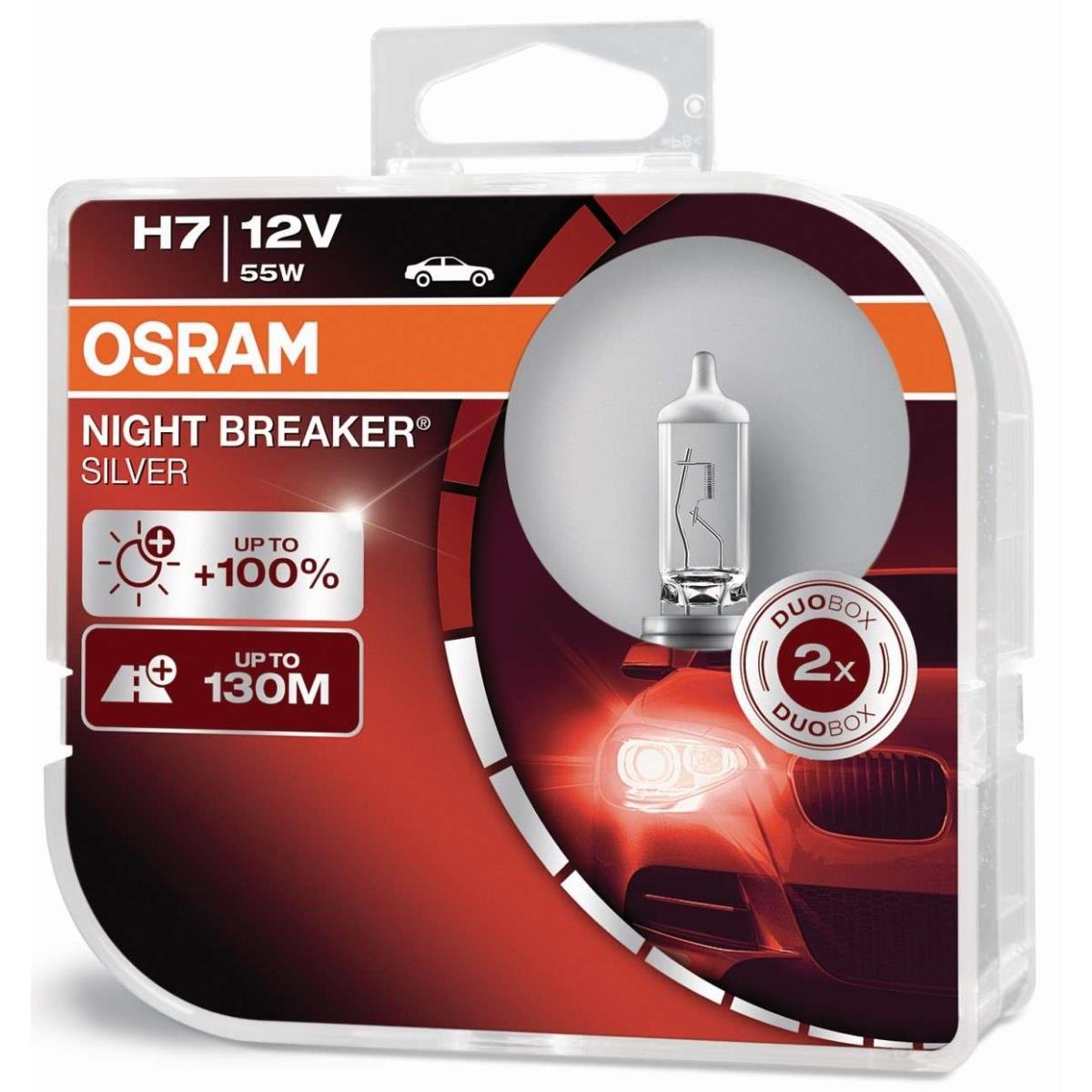 OSRAM H7 DuoBox NIGHT BREAKER® SILVER 12V55W