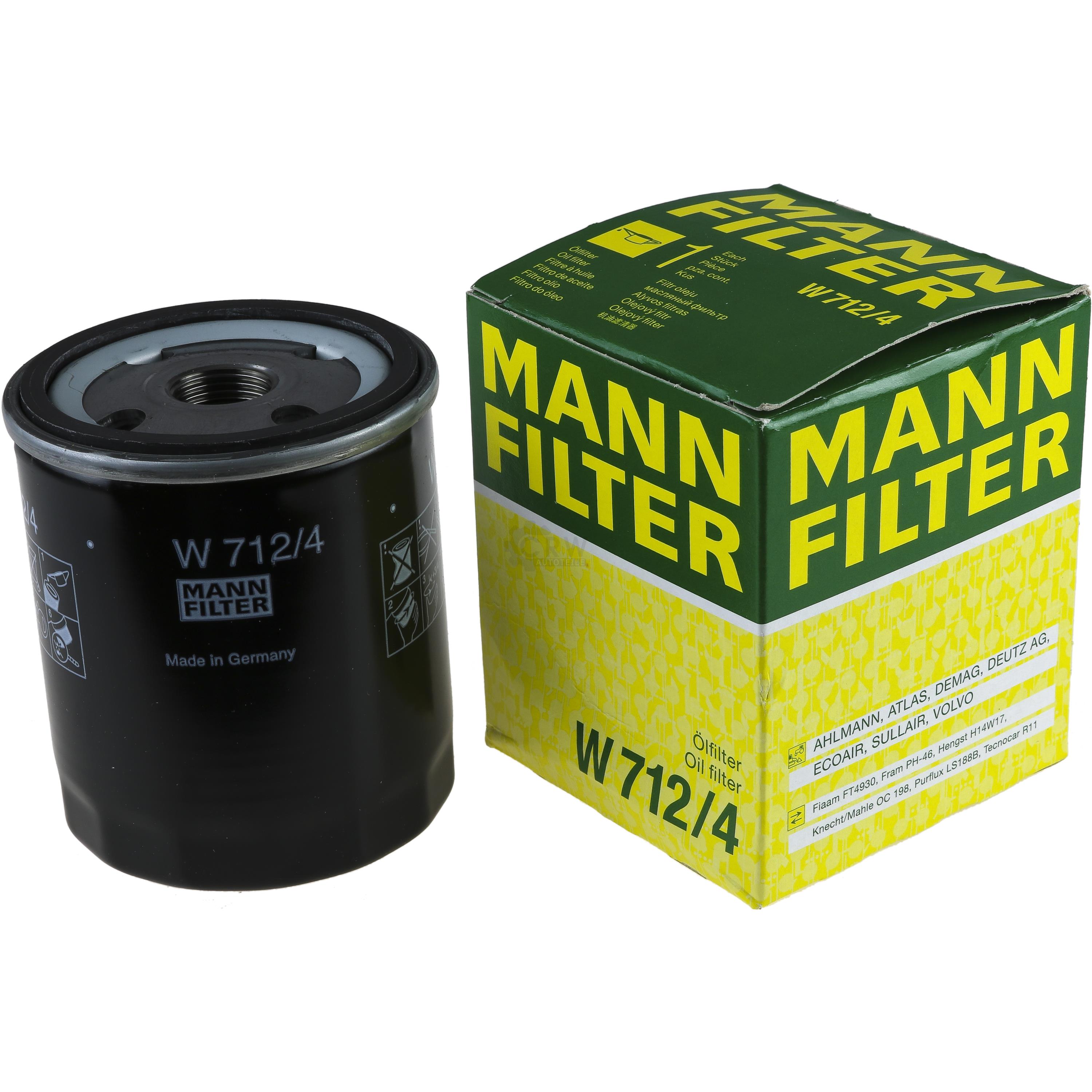 MANN-FILTER ÖlFILTER für Arbeitshydraulik W 712/4