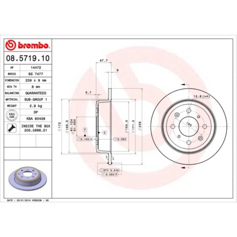 BREMBO Satz Bremsen Bremsscheiben Voll hinten + Bremsbeläge für Honda Jazz II