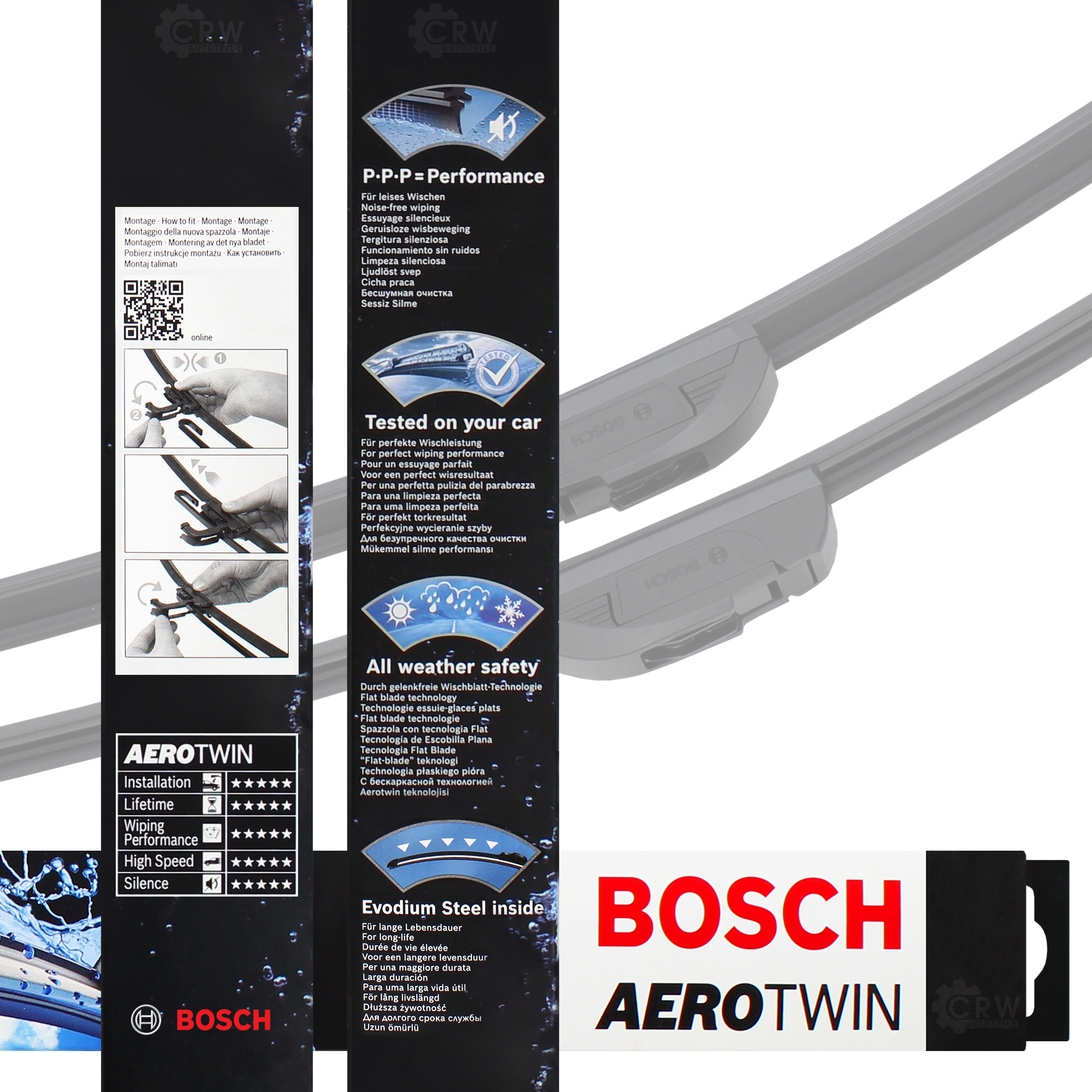 Scheibenwischer Wischblatt 3397118908 600mm/450mm AeroTwin SET BOSCH AR604S