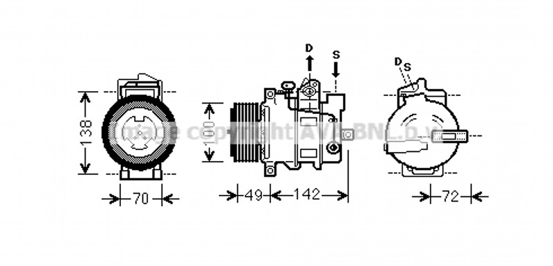 Kompressor Klimaanlage für Mercedes-Benz Vito Bus W639 Viano Sprinter 35-T 906