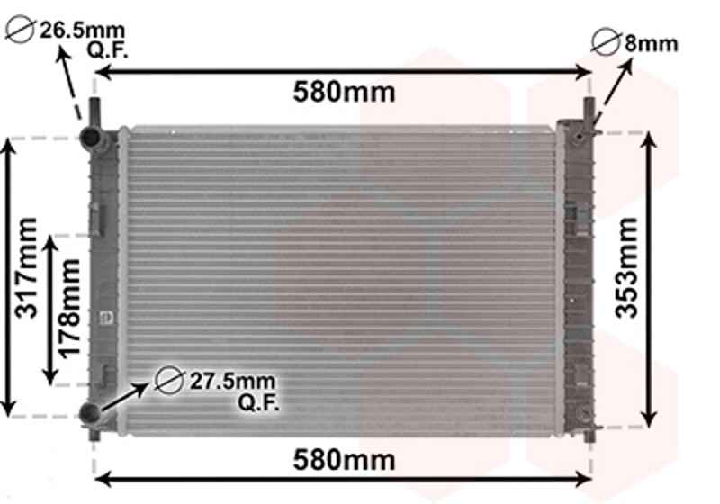 VAN WEZEL Wasserkühler mechanisch gefügt für Ford Fiesta V JH_ JD_ 1.4 TDCi