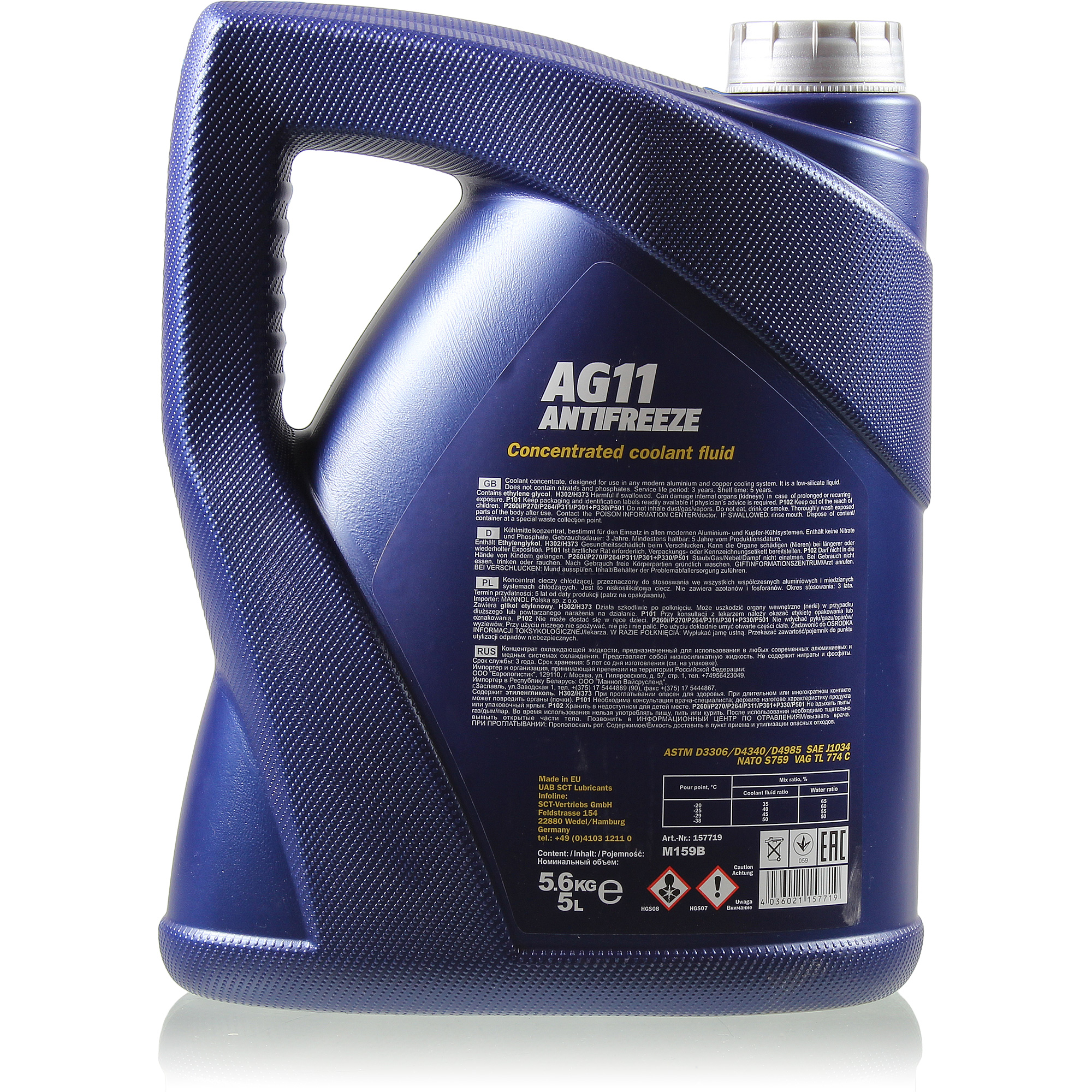 Kühlflussigkeit MANNOL Antifreeze AG11 5 L Special Frostschutz Farbe: blau