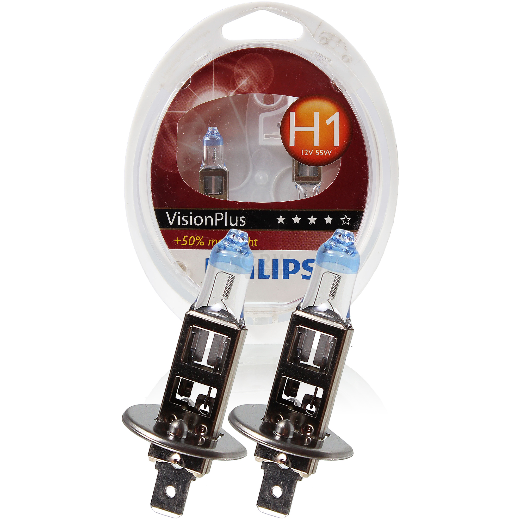 Philips Vision Plus +50% Set 2x H1 12V 55W P14,5s