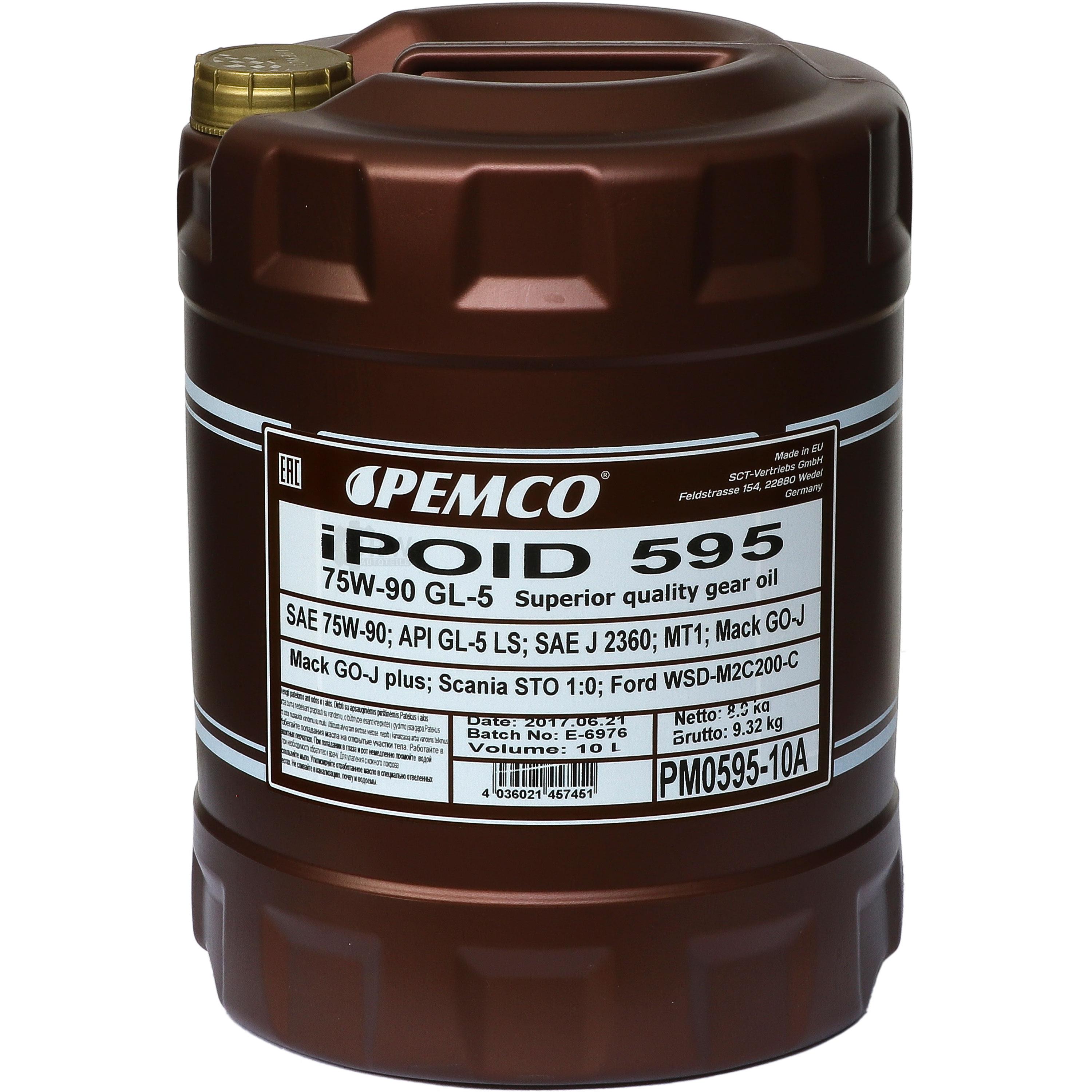 10 Liter  PEMCO Getriebeöl iPOID 595 75W-90 Gear Oil Öl
