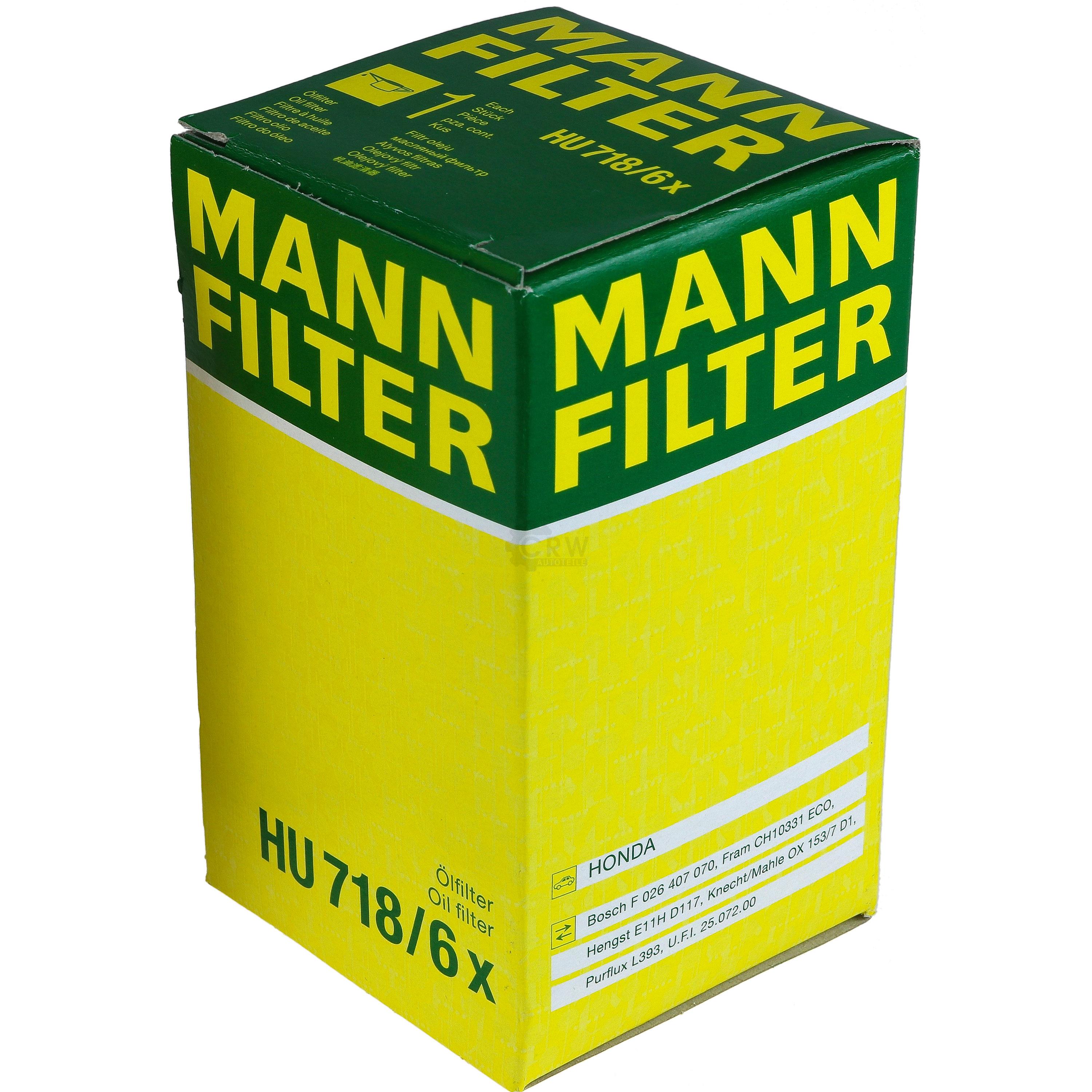MANN-FILTER Ölfilter HU 718/6 x Oil Filter