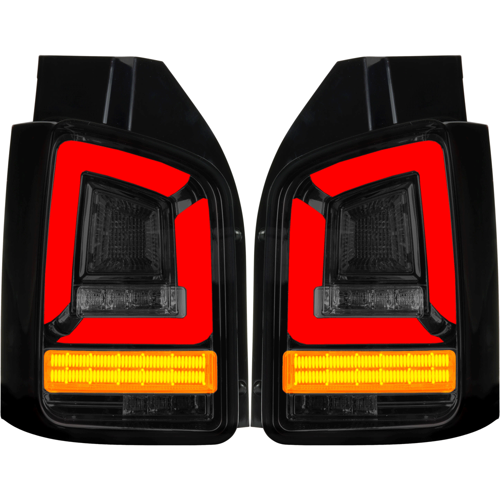 Rückleuchten Set Voll LED Lightbar für VW T5 Bj. 03-09 schwarz für Heckklappe