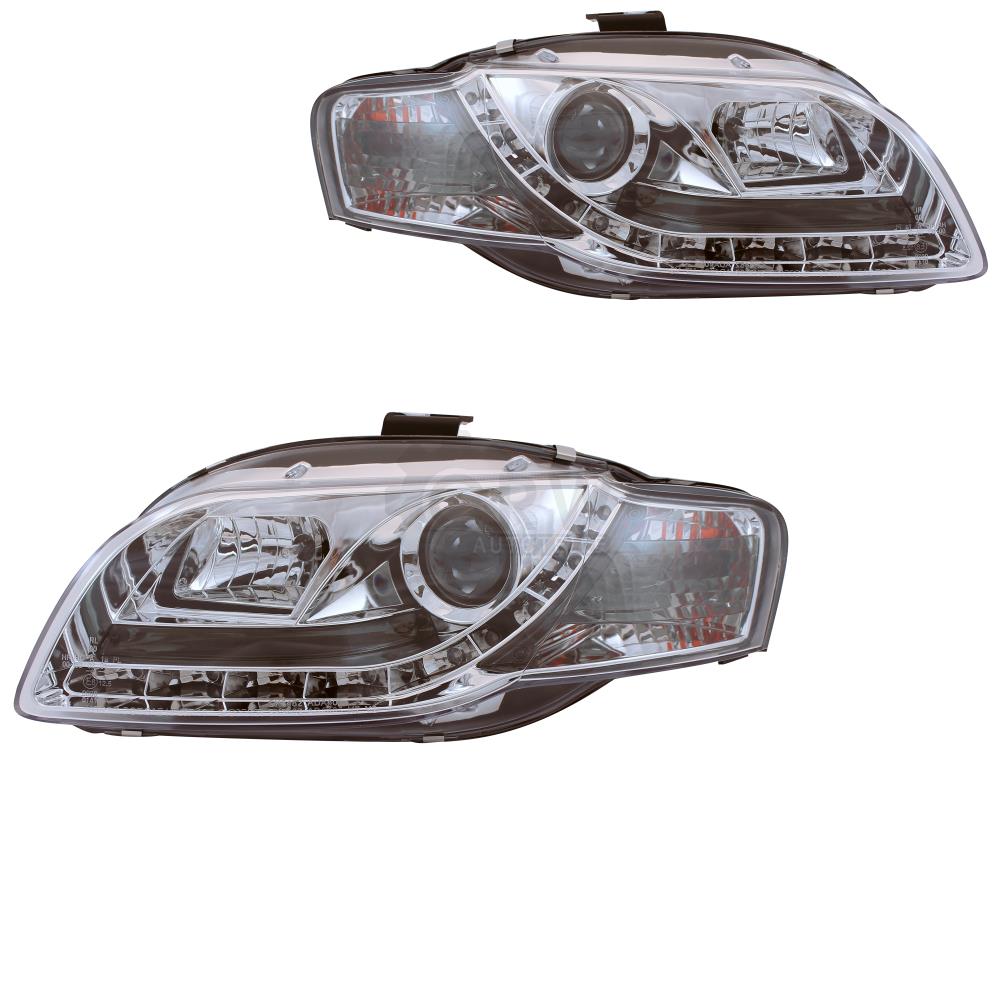 Scheinwerfer Set für Audi A4 8E 04-08 Limo/Avant LED Dragon Lights klar/chrom