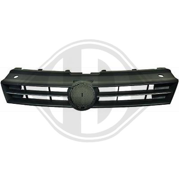 Kühlergrill Grill Frontgrill für VW Polo 6R Bj. 09-14 schwarz mit Chromleiste