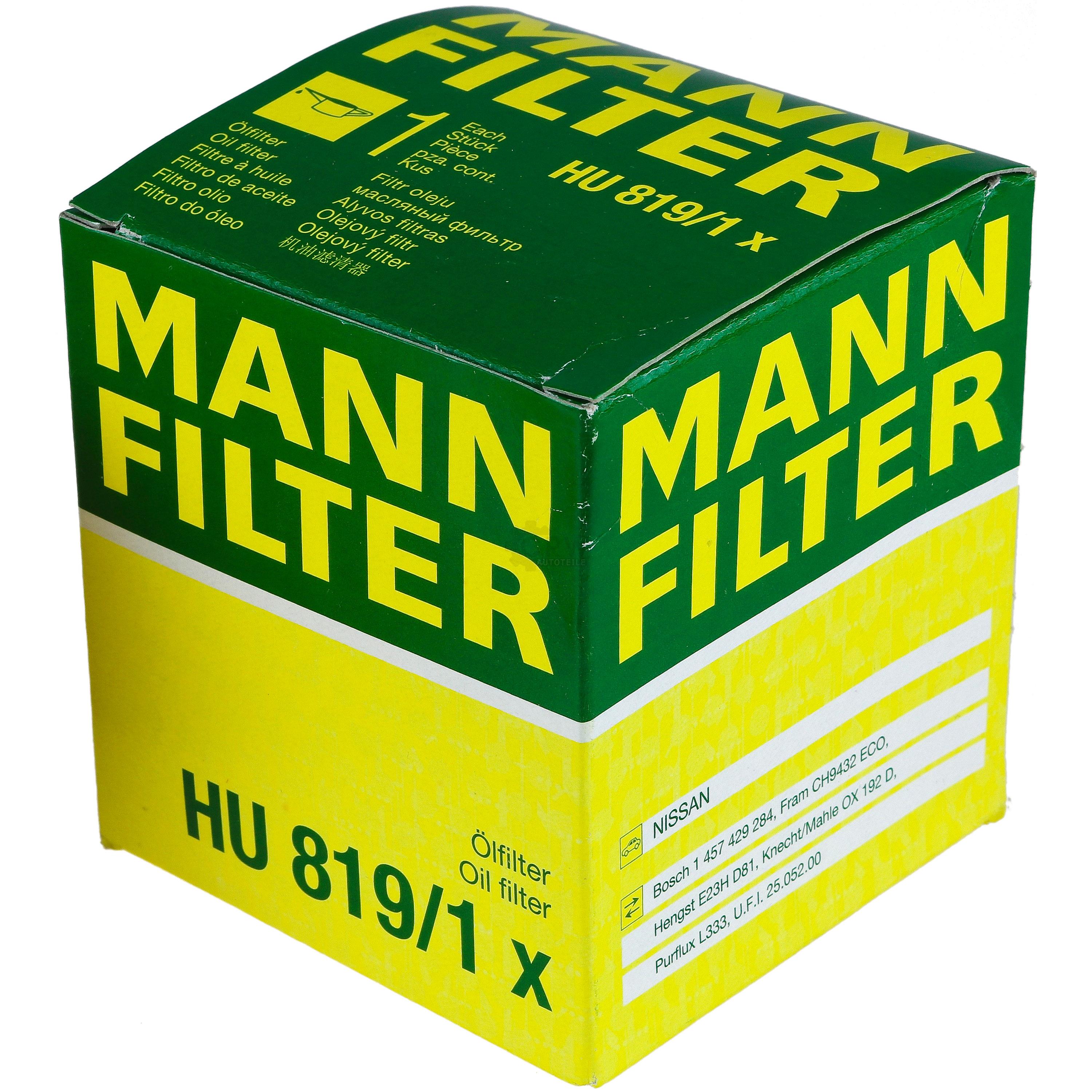 MANN-FILTER Ölfilter HU 819/1 x Oil Filter