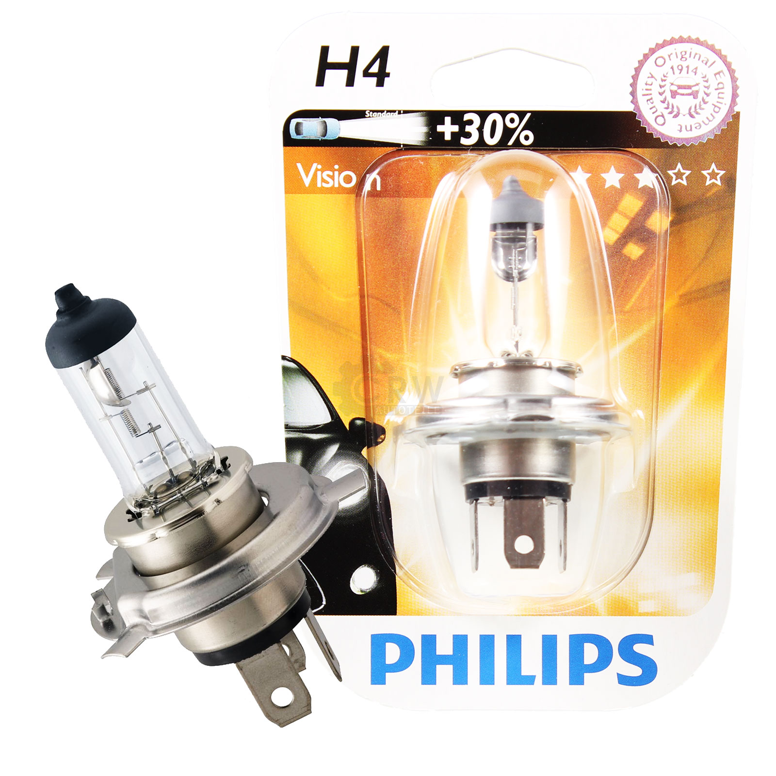 Philips Vision H4 12V 60/55W Sockel P43t 30% mehr Licht!