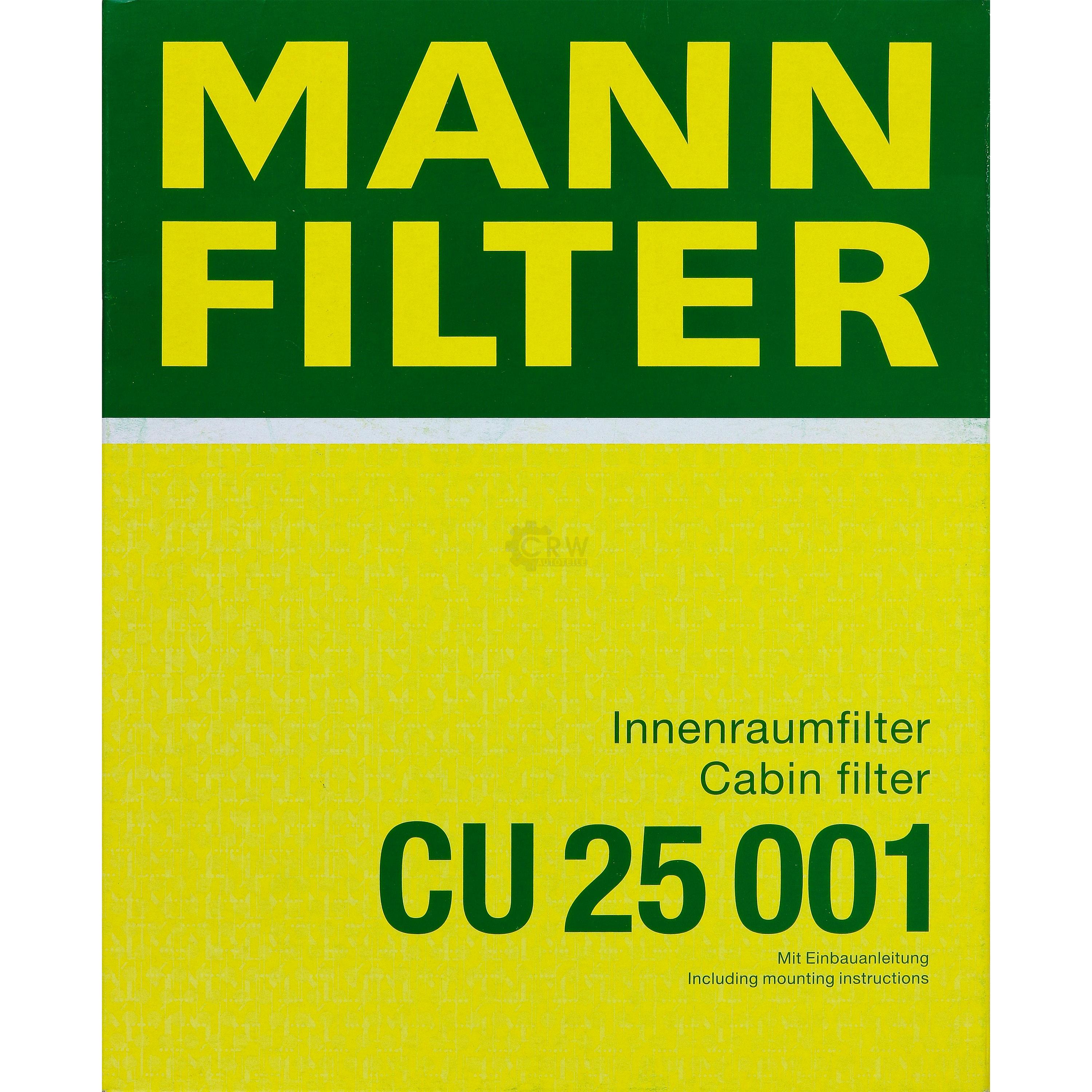 MANN-FILTER Innenraumfilter Pollenfilter CU 25 001