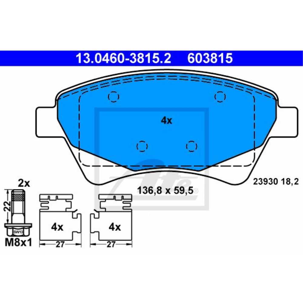 ATE Satz Bremsbeläge + Bremsscheiben belüftet vorne für Renault Scénic II JM0 1 