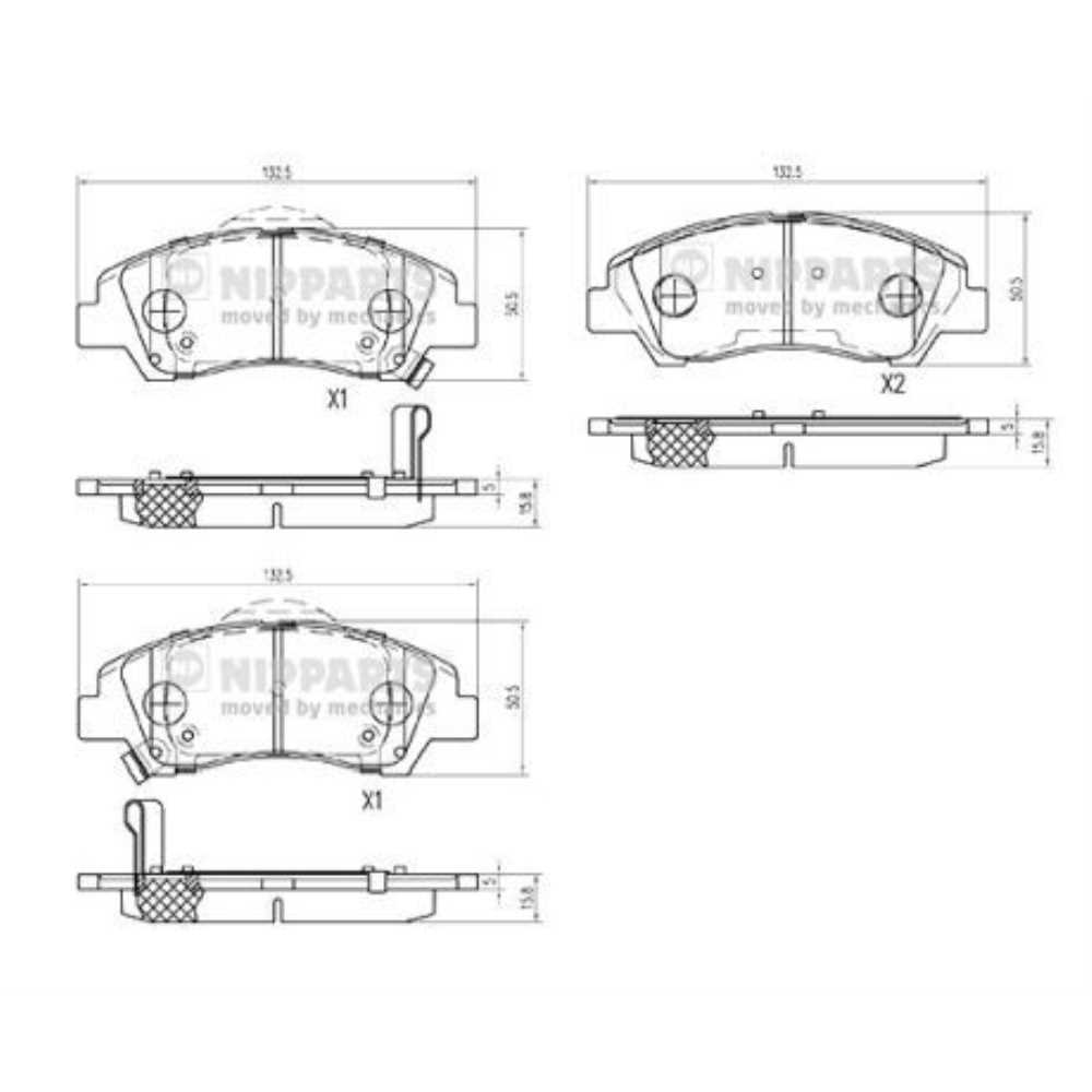NIPPARTS Bremsbeläge vorne für Hyundai i10 I10 Stufenheck Suzuki SX4