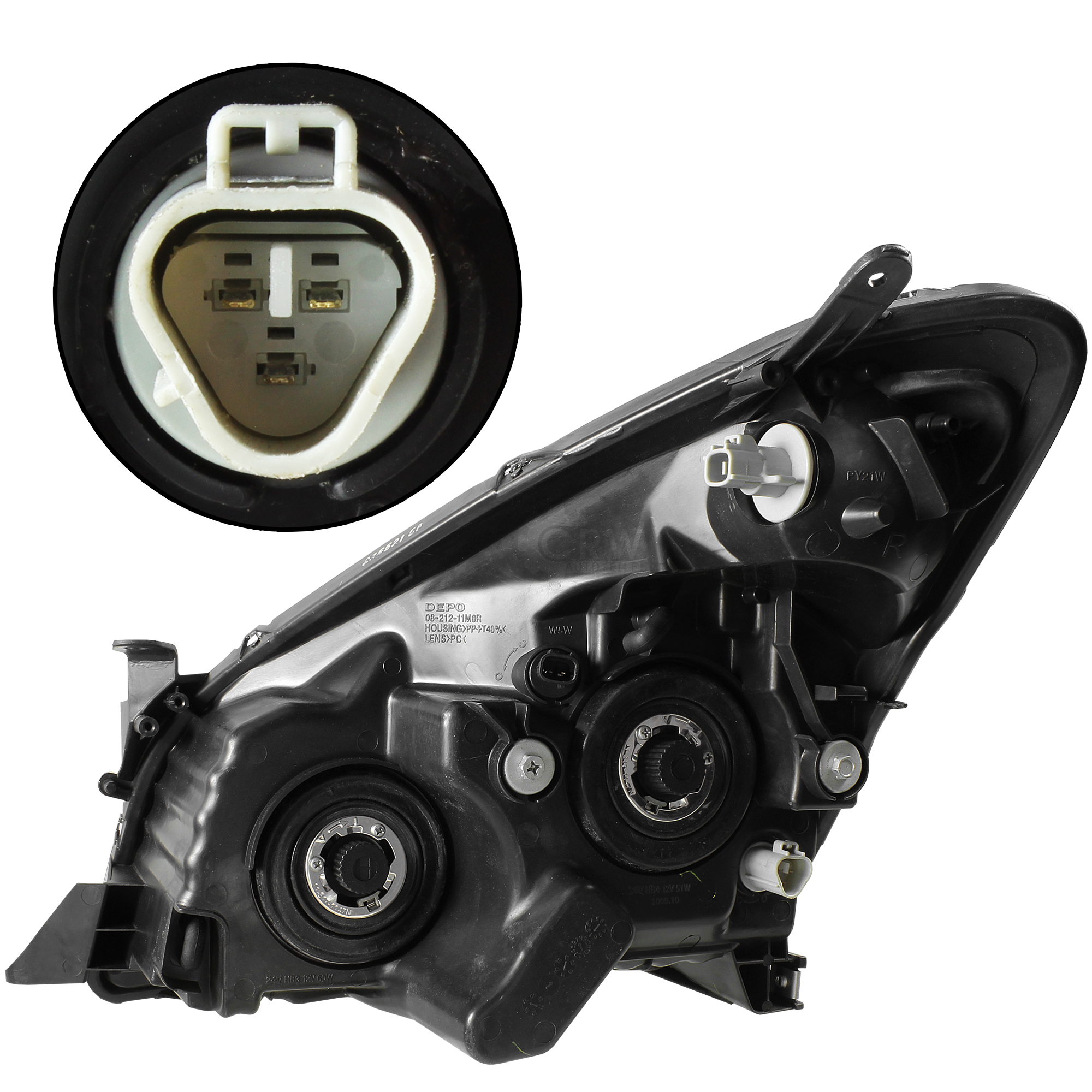 Chrom Scheinwerfer rechts für Toyota Corolla Verso Bj. 07/07-09 HB3+HB4