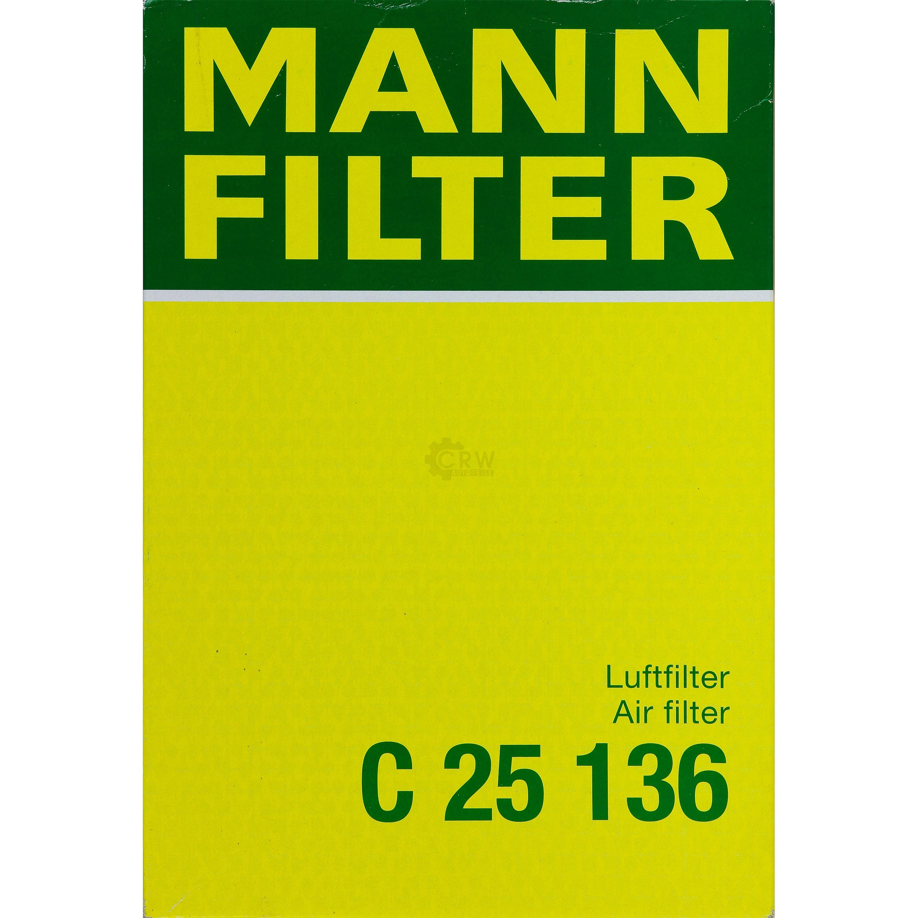 MANN-FILTER Luftfilter für Peugeot 307 Break 3E 2.0 HDi 135 3B 3H Citroën C4 I