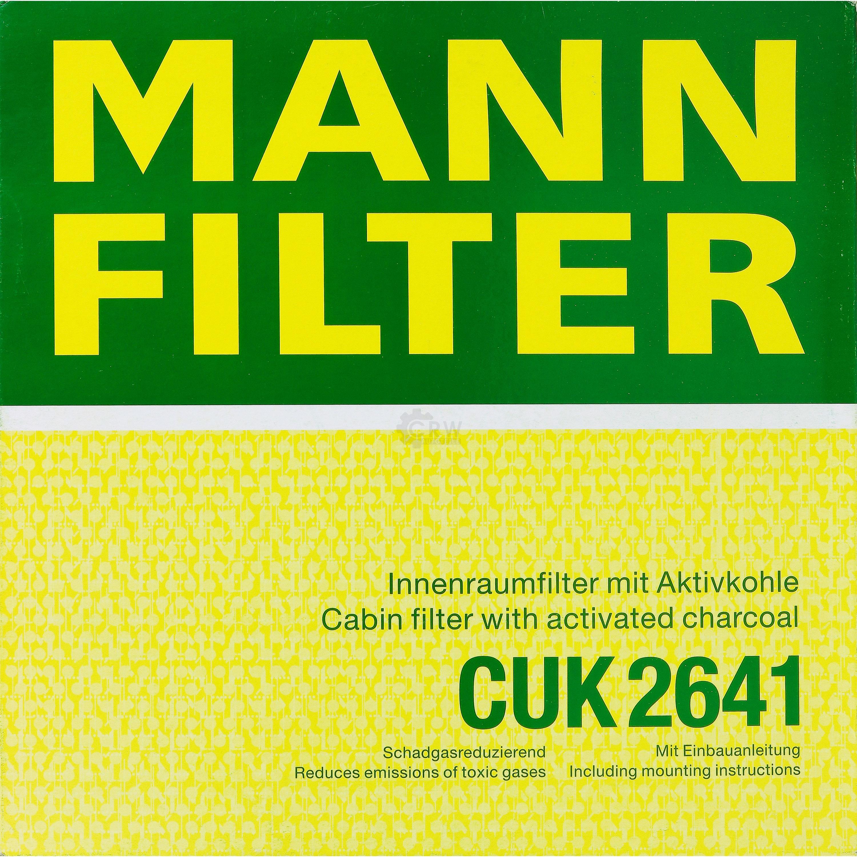 MANN-FILTER Innenraumfilter Pollenfilter Aktivkohle CUK 2641