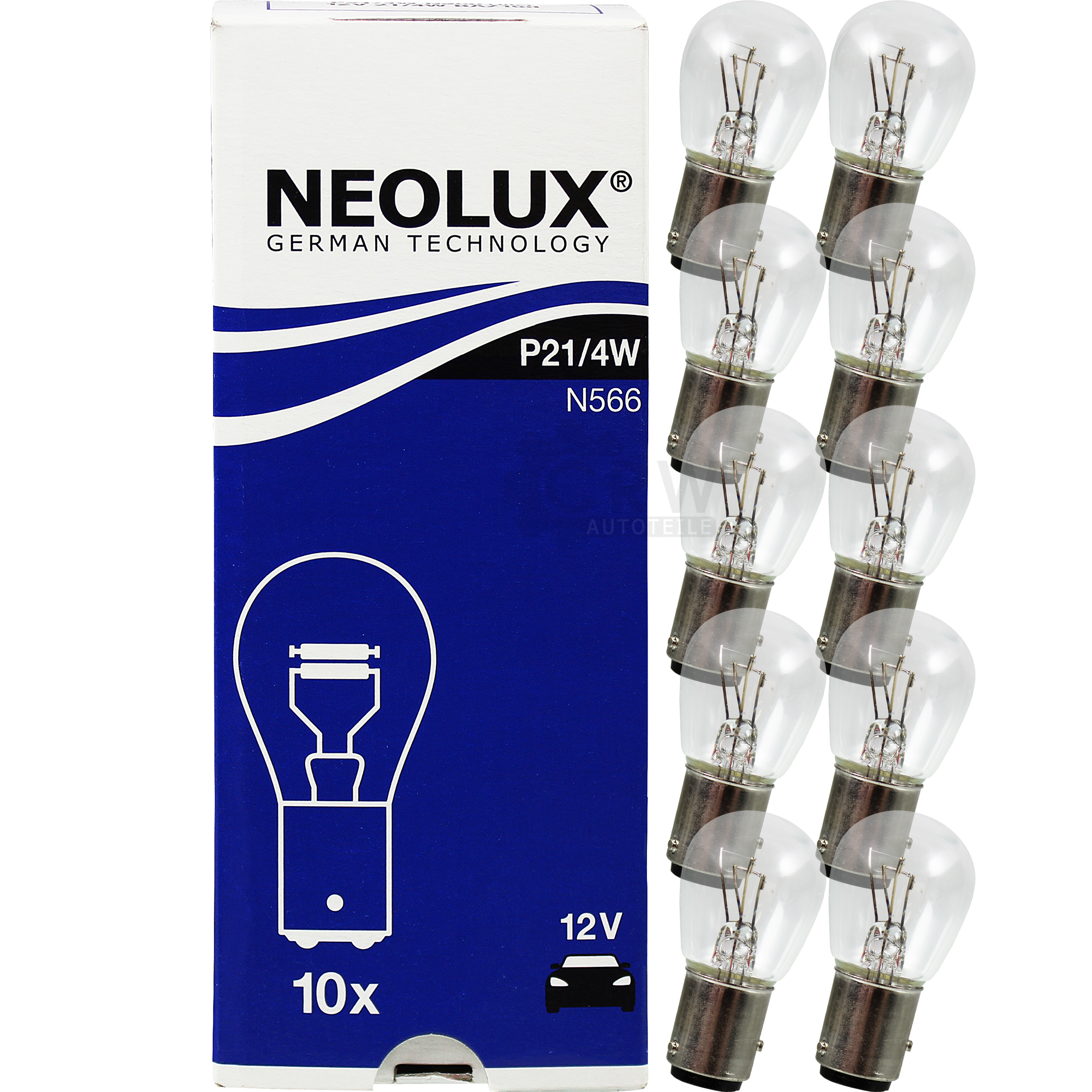 NEOLUX Standard P21/4W Sockel BAZ15d 12V Signalbeleuchtung und Innenbeleuchtung