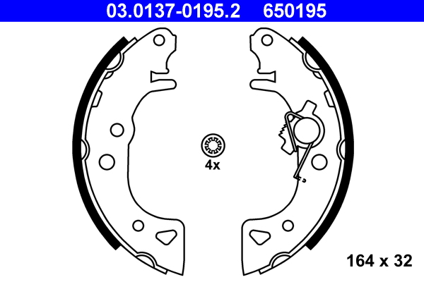 ATE 03.0137-0195.2 Bremsbackensatz
