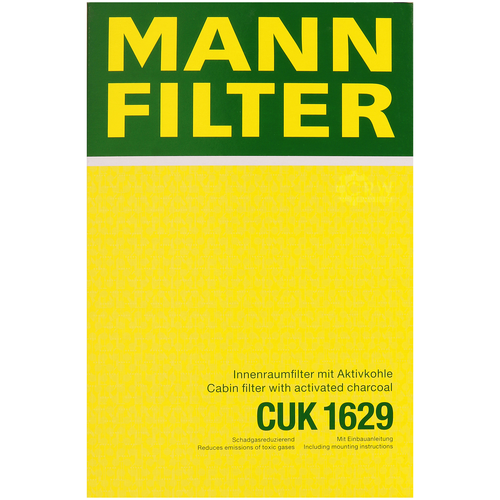 MANN-FILTER Innenraumfilter Pollenfilter Aktivkohle CUK 1629