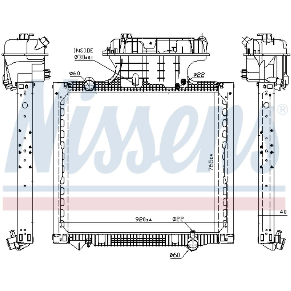 Kühler Motorkühlung NISSENS für Citroën C1 1.0 Bj.05-14 C-Crosser Enterprise