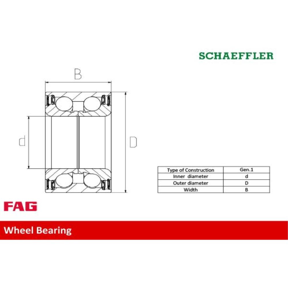 FAG Radlagersatz passend für Opel Karl C16 1.0