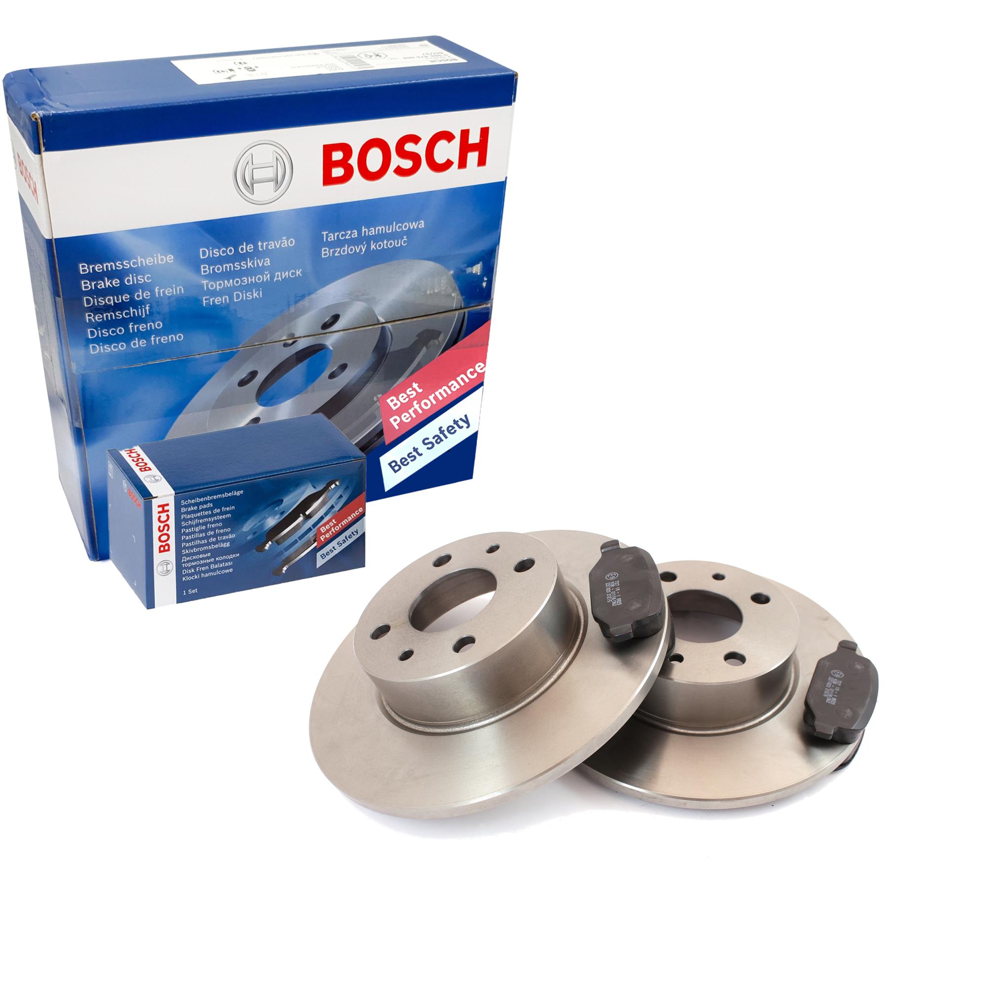 BOSCH Satz Bremsbeläge + Bremsscheiben Voll hinten für Peugeot 207 CC WD 307
