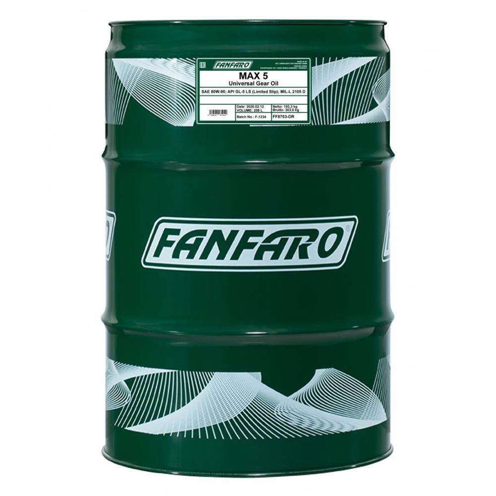 208 Liter FANFARO MAX 5 80W-90 GL-5 LS Öl für Handschaltgetriebe API GL-4/GL-5
