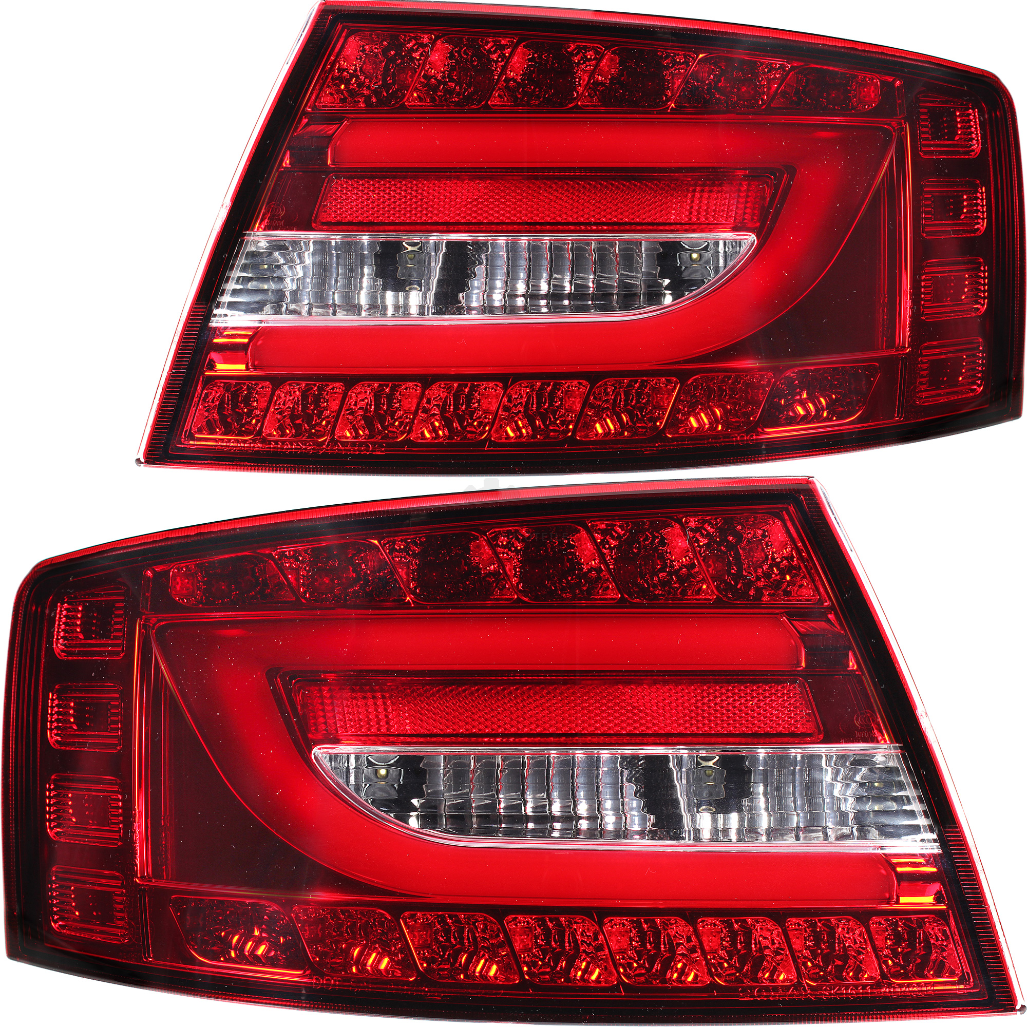 Rückleuchten Set LED Lightbar für Audi A6 4F Limo Bj 04-08 rot chrom weiß 7 Pin