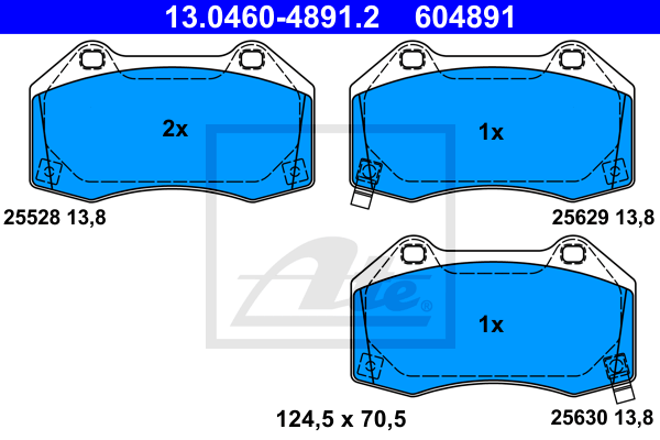 ATE Satz Bremsbeläge + Bremsscheiben belüftet vorne für Fiat 124 Spider 348 