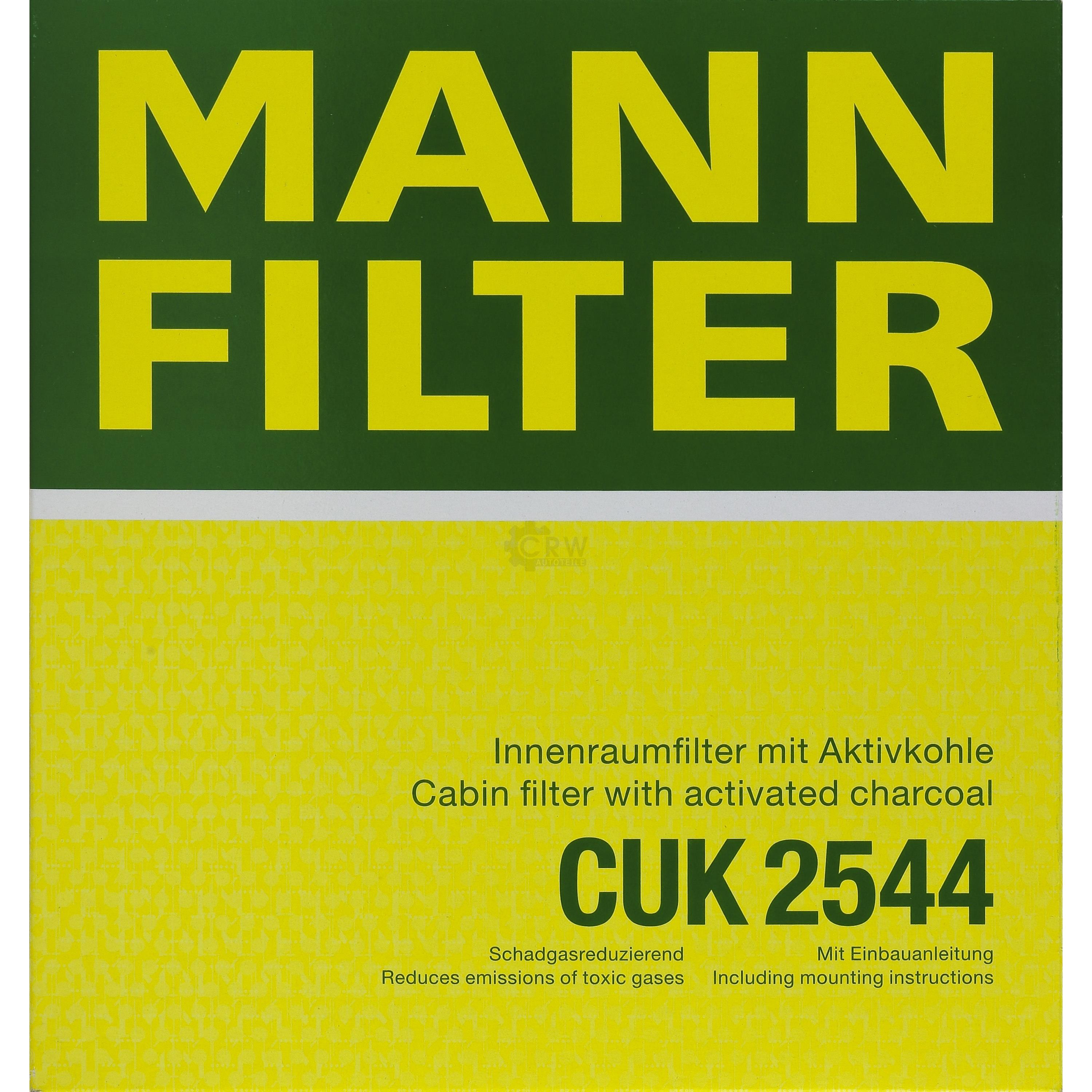 MANN-FILTER Innenraumfilter Pollenfilter Aktivkohle CUK 2544