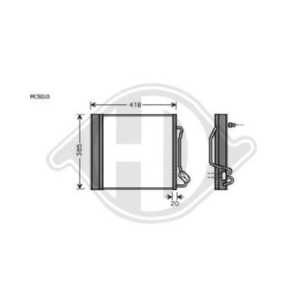 Kondensator Klimaanlage mit Trockner für Smart Fortwo Coupe 450